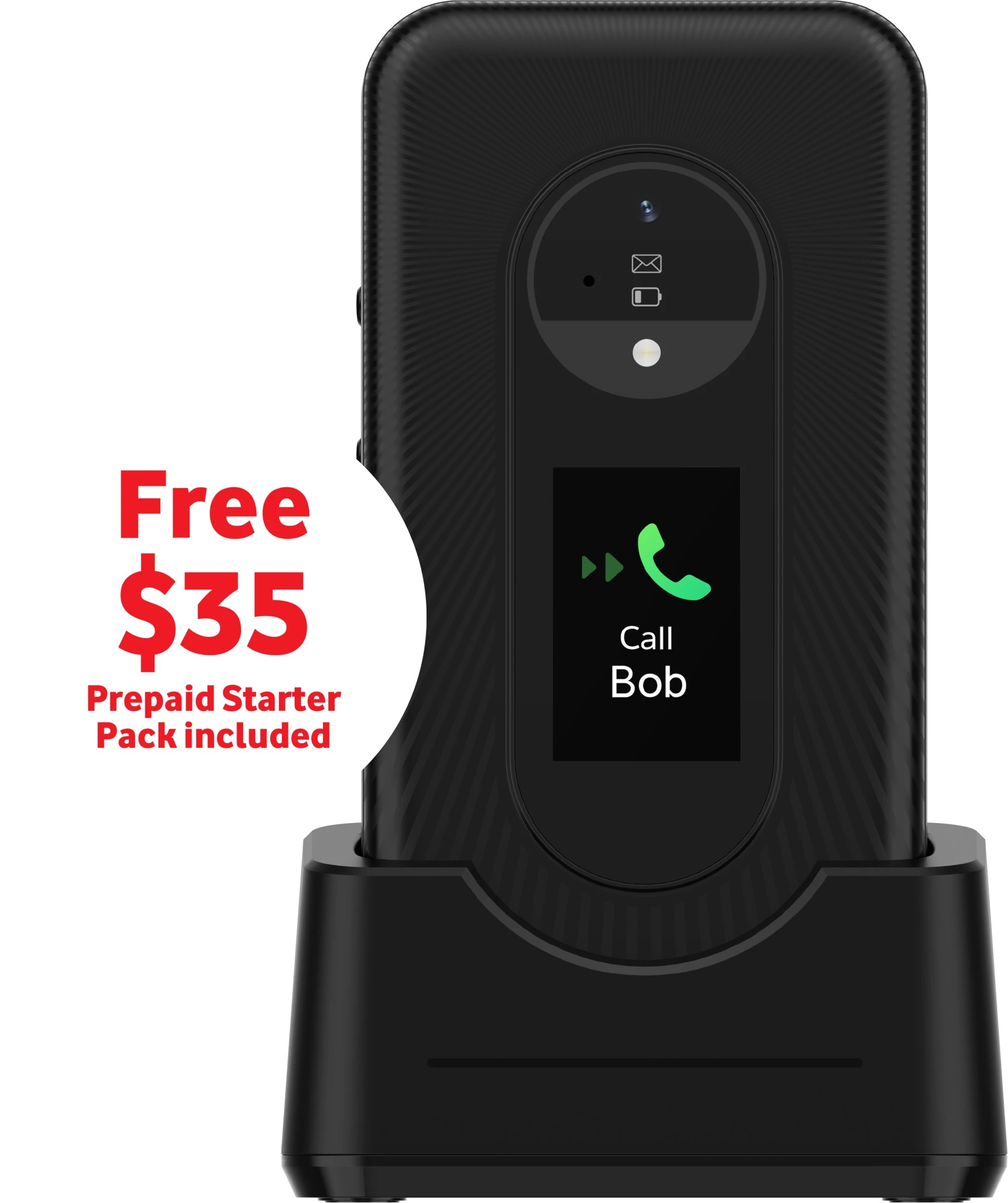 1 Vodafone V Flip 4G Smartphone Bundle - Black, 1 of 5