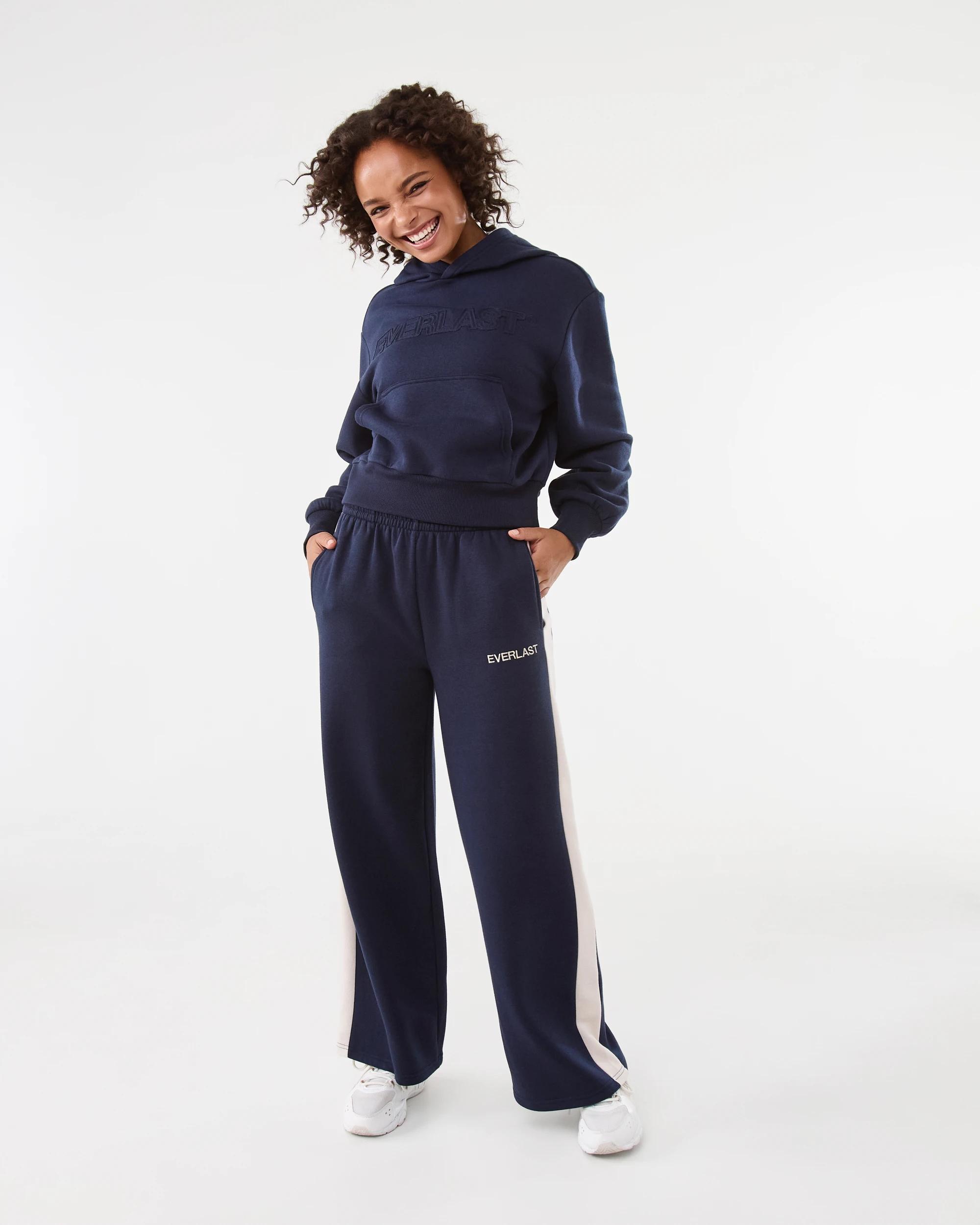 2 Everlast Womens Panel Wide Leg Trackpants Mood Indgo, 2 of 9