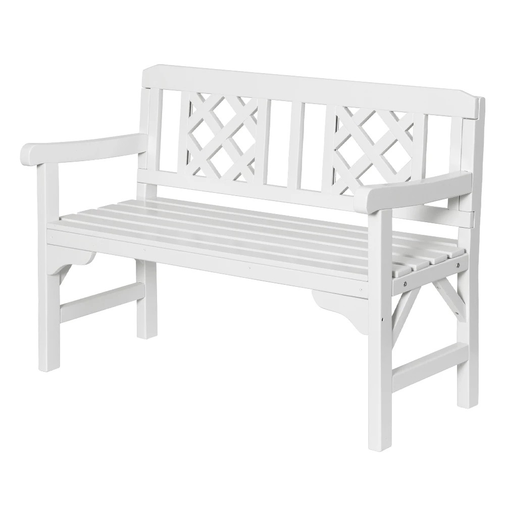 1 Gardeon Outdoor Garden Bench en Chair 2 Seat Patio Furniture Lounge - White, 1 of 6