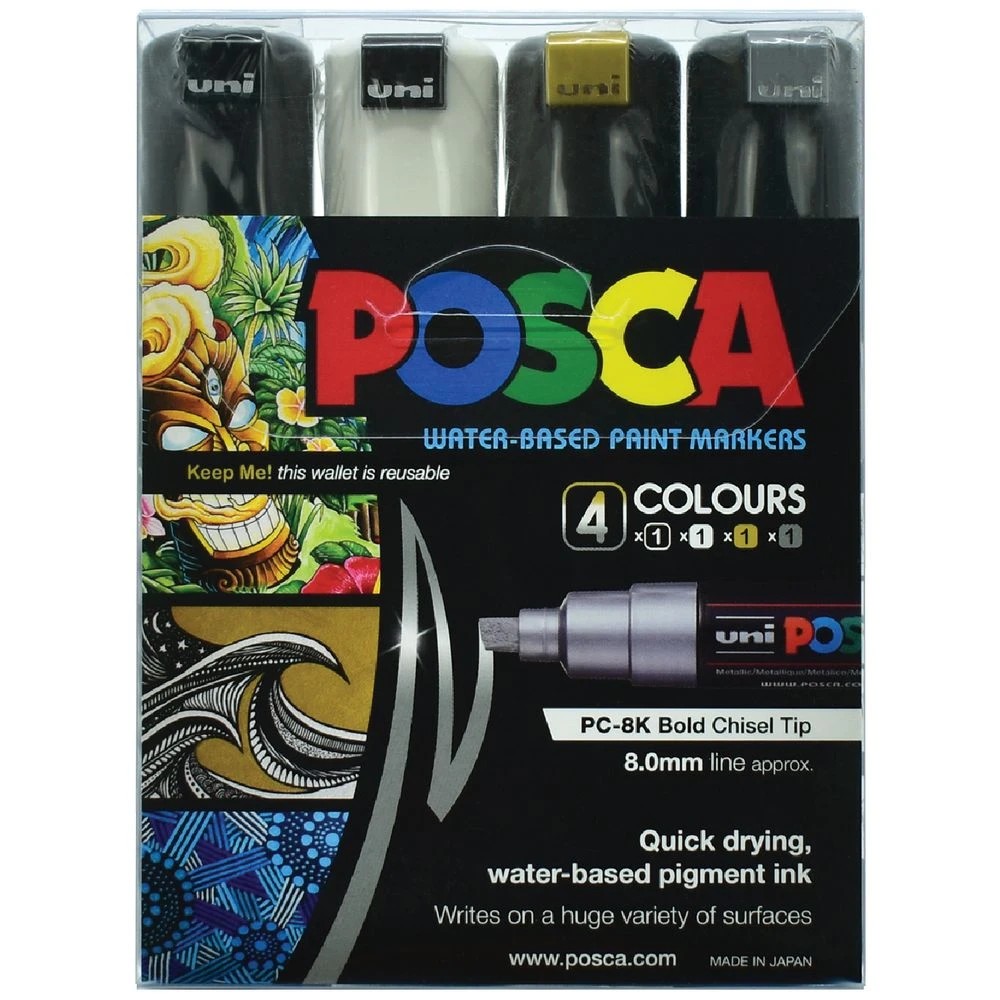 1 POSCA PC-8K Paint Markers 4 Pack, 1 of 6
