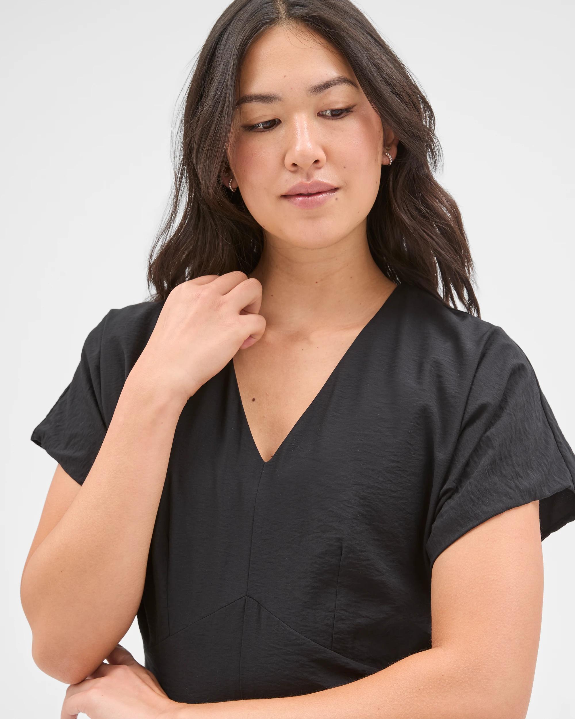 5 Preview Wendy Seam Detail Midi Dress BLACK, 5 of 7