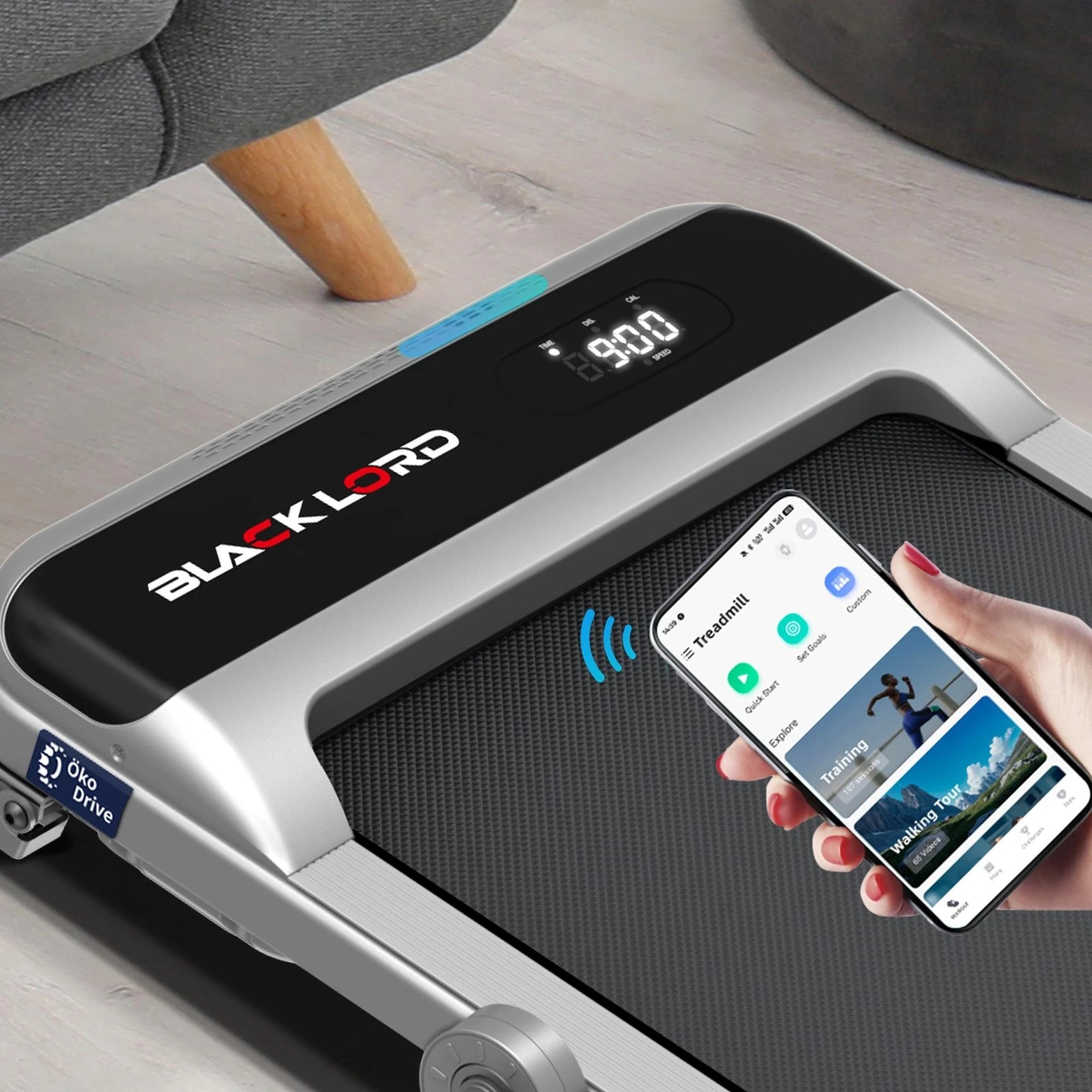 3 Black Lord Walking Pad Treadmill Incline Foldable - Silver, 3 of 10