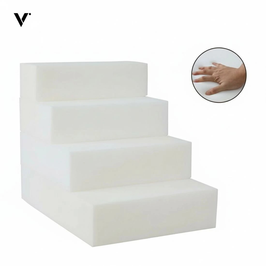 4 i.Pet 60cm Dog Ramp 4 Steps Foam Dog Cover Stairs Portable Pet Ladder For Sofa Bed - Grey, 4 of 4