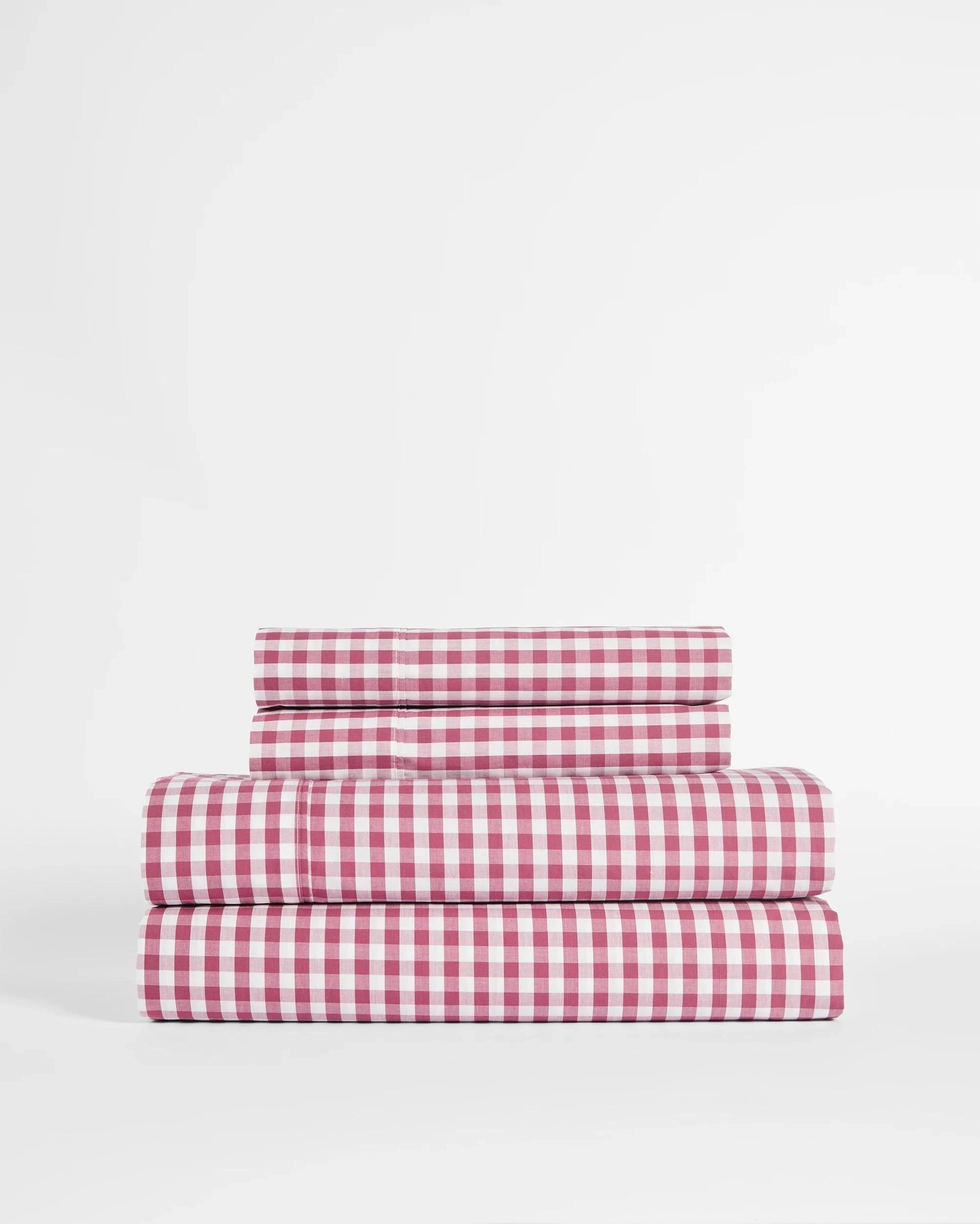 5 Target Gingham Australian Cotton Mix & Match Flat Sheet - Double Bed - Pink, 5 of 5