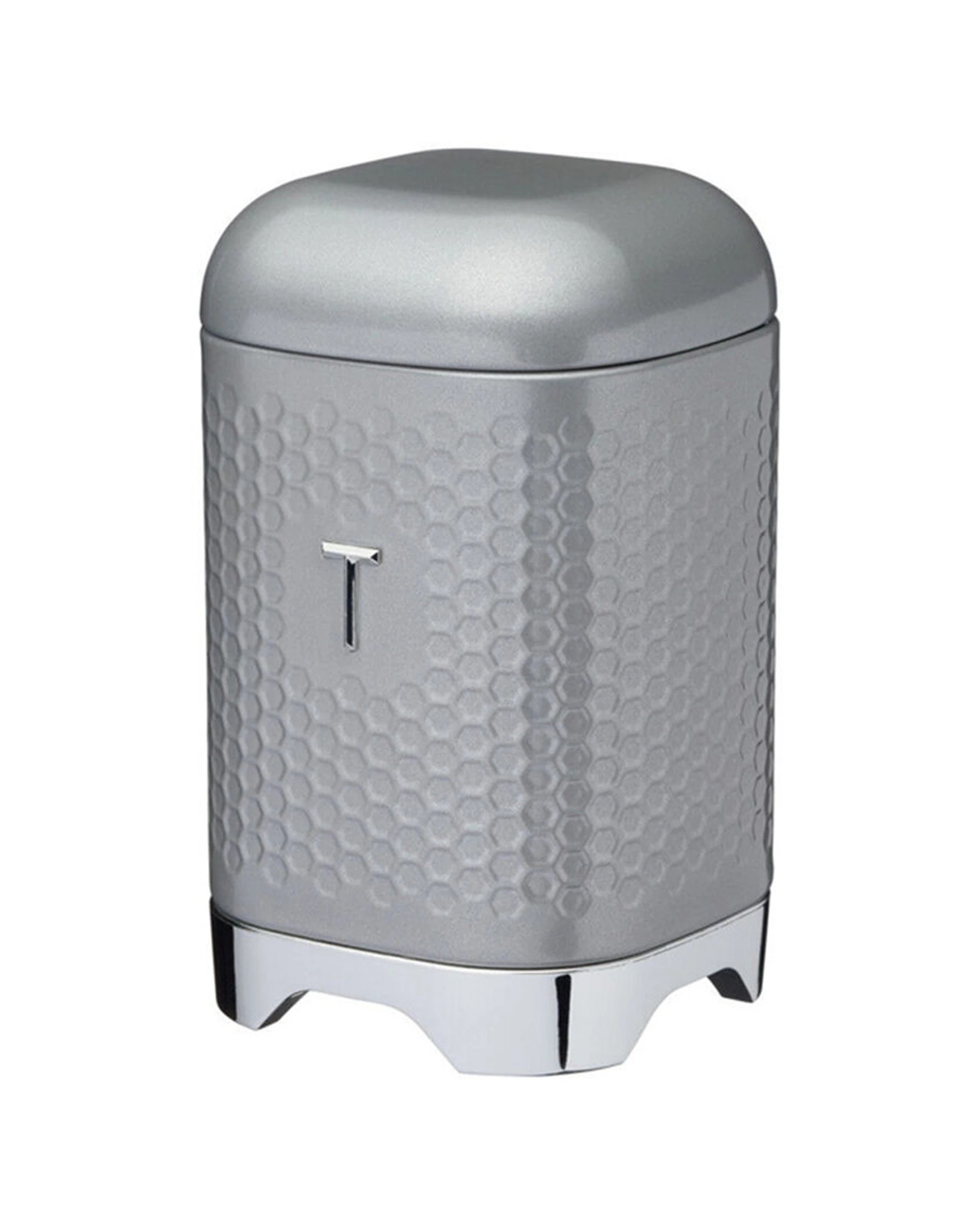 1 Kitchen Craft Lovello Geometric Textured Retro Tea Canister 19cm Shadow - Grey, 1 of 7