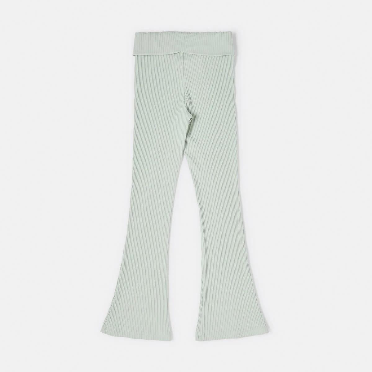 8 Rib Roll Waist Leggings Aqua Grey, 8 of 8