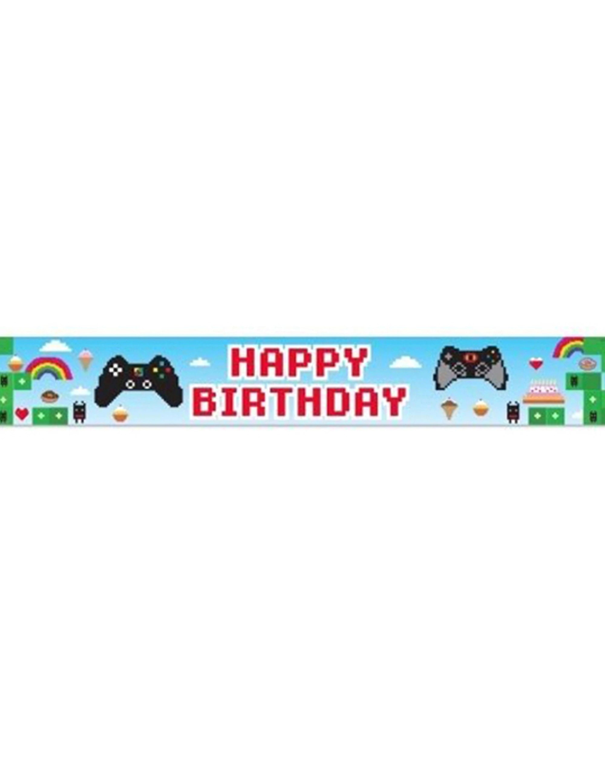 1 Alpen Happy Birthday Blox Game Banner Decoration Accessory 2.7m - Multi, 1 of 1
