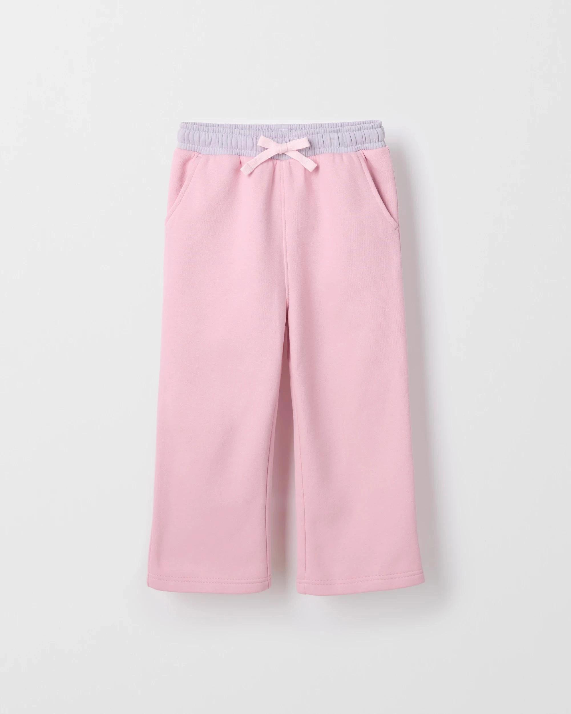 5 Target Kids Australian Cotton Blend Fashion Wide Leg Trackpants PINK COLOUR BLOCK, 5 of 6