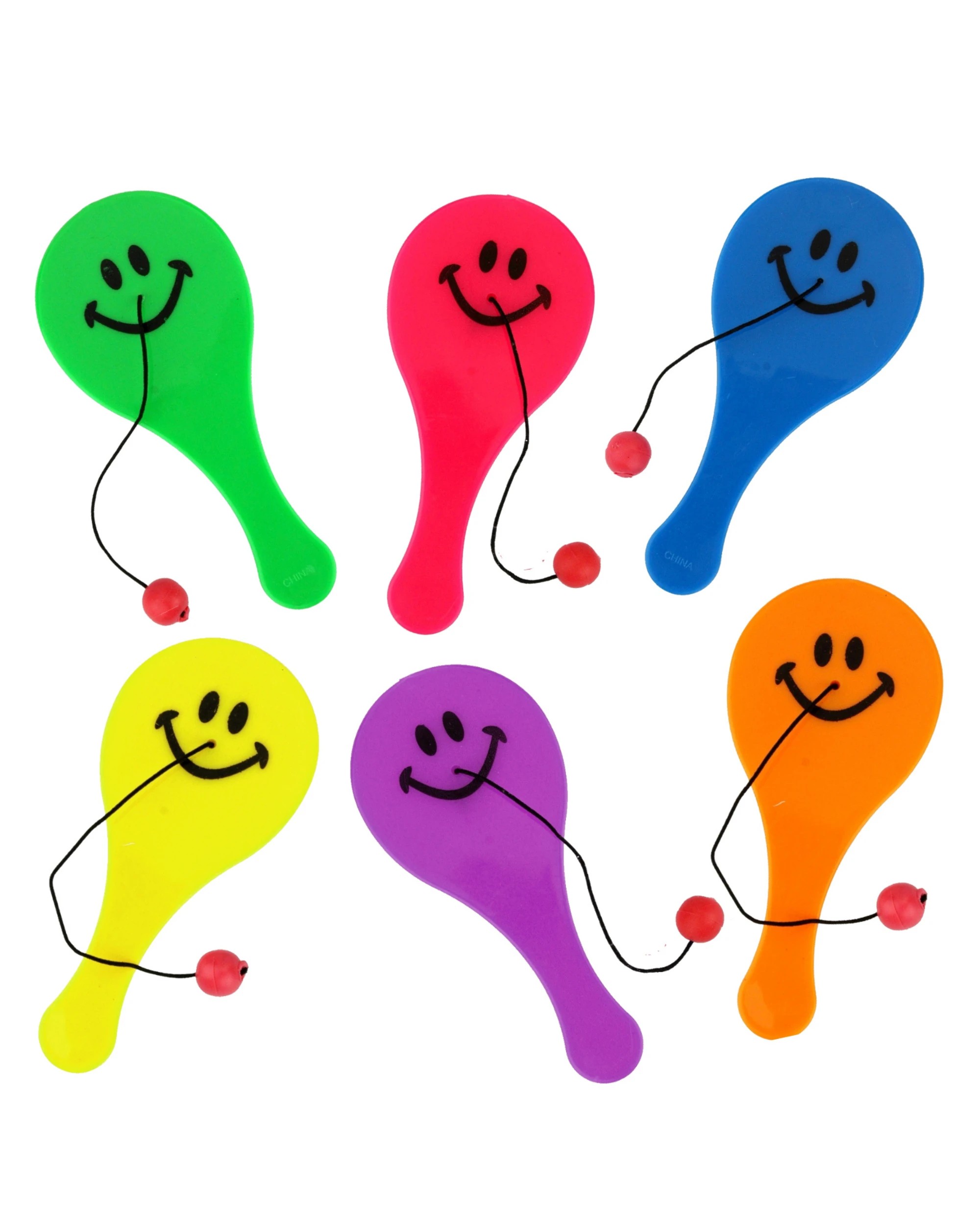 1 Partyrama Smiley Face Paddleball Toys Pack 12, 1 of 1