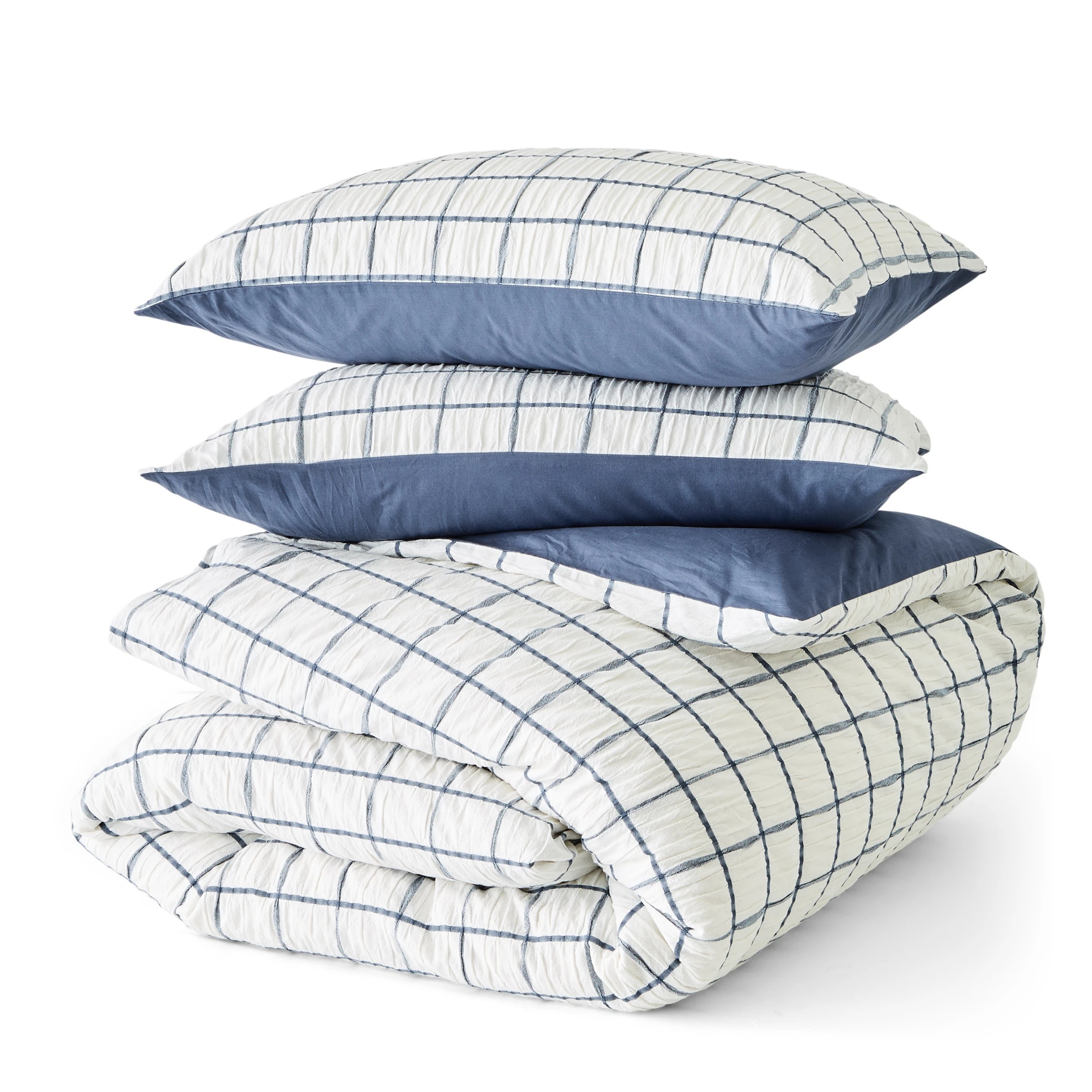 6 Rhys Check Australian Grown Cotton Quilt Cover Set - Super King Bed, 6 of 7