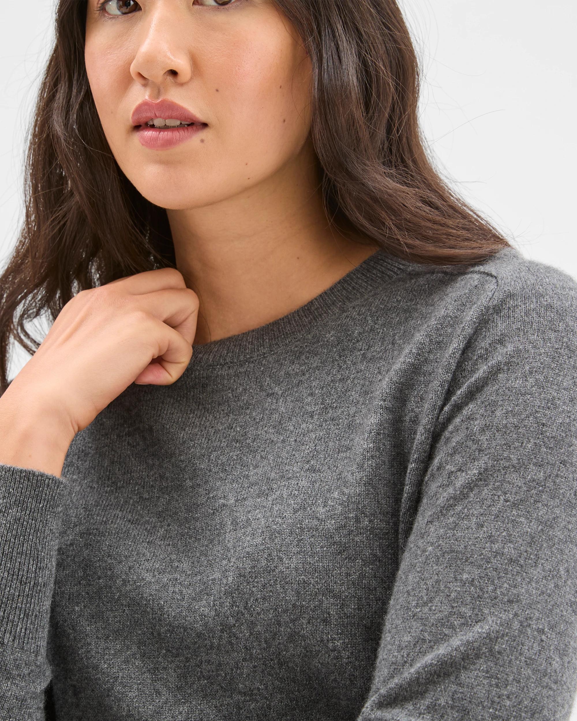 4 Preview Cashmere Crew Neck Jumper CHARCOAL MARLE, 4 of 7