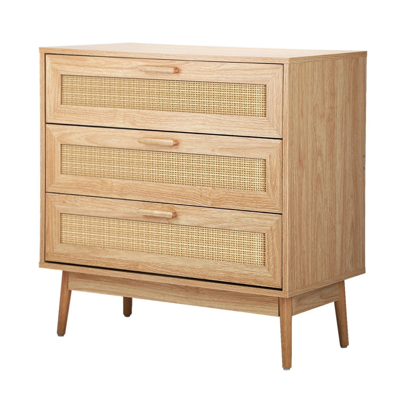 7 Oikiture 3 Chest Of Drawers Storage Cabinet Dresser Rattan Lowboy
 - Natural, 7 of 10