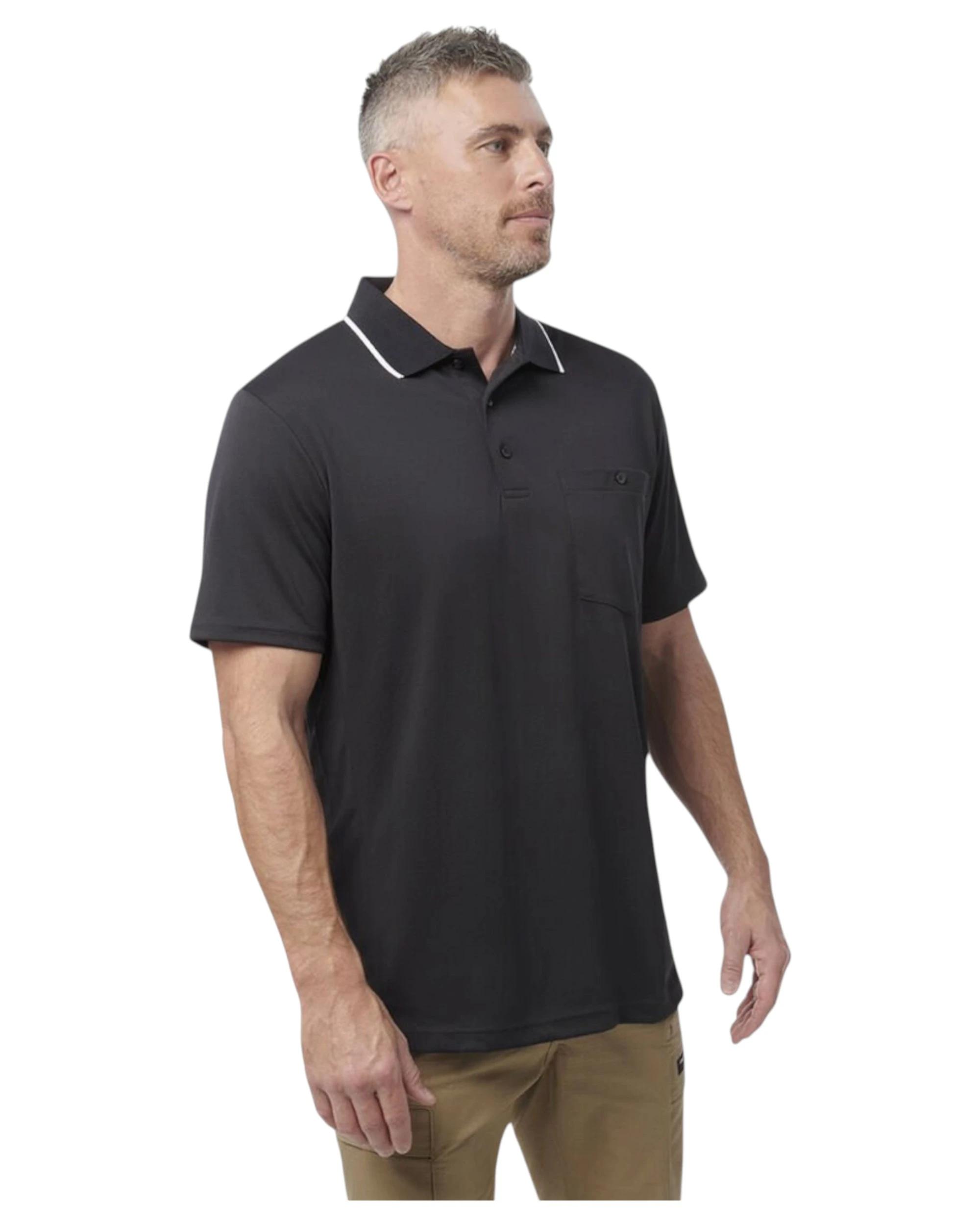 2 KingGee 2 Pack Mens Workcool Hyperfreeze Short Sleeve Polo Shirt CHARCOAL, 2 of 5