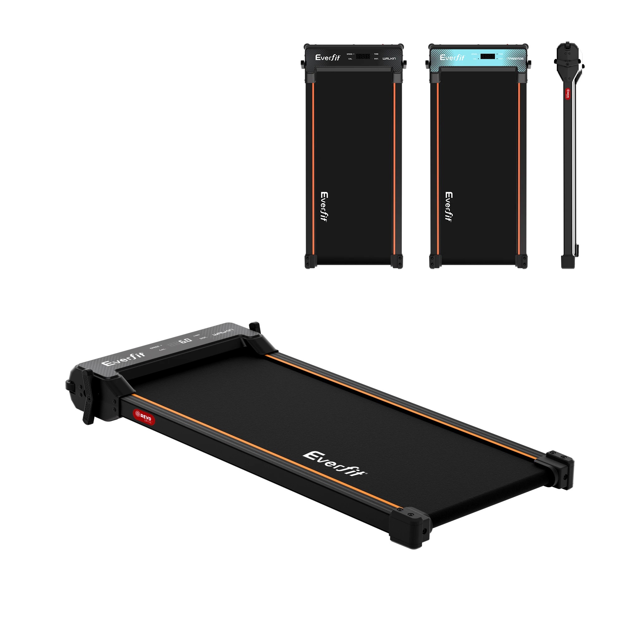 1 Everfit 2 in 1 Walking Pad Treadmill, Dual-Sided Under Desk with Foot Massage & App Control for Home Gym - Black, 1 of 9