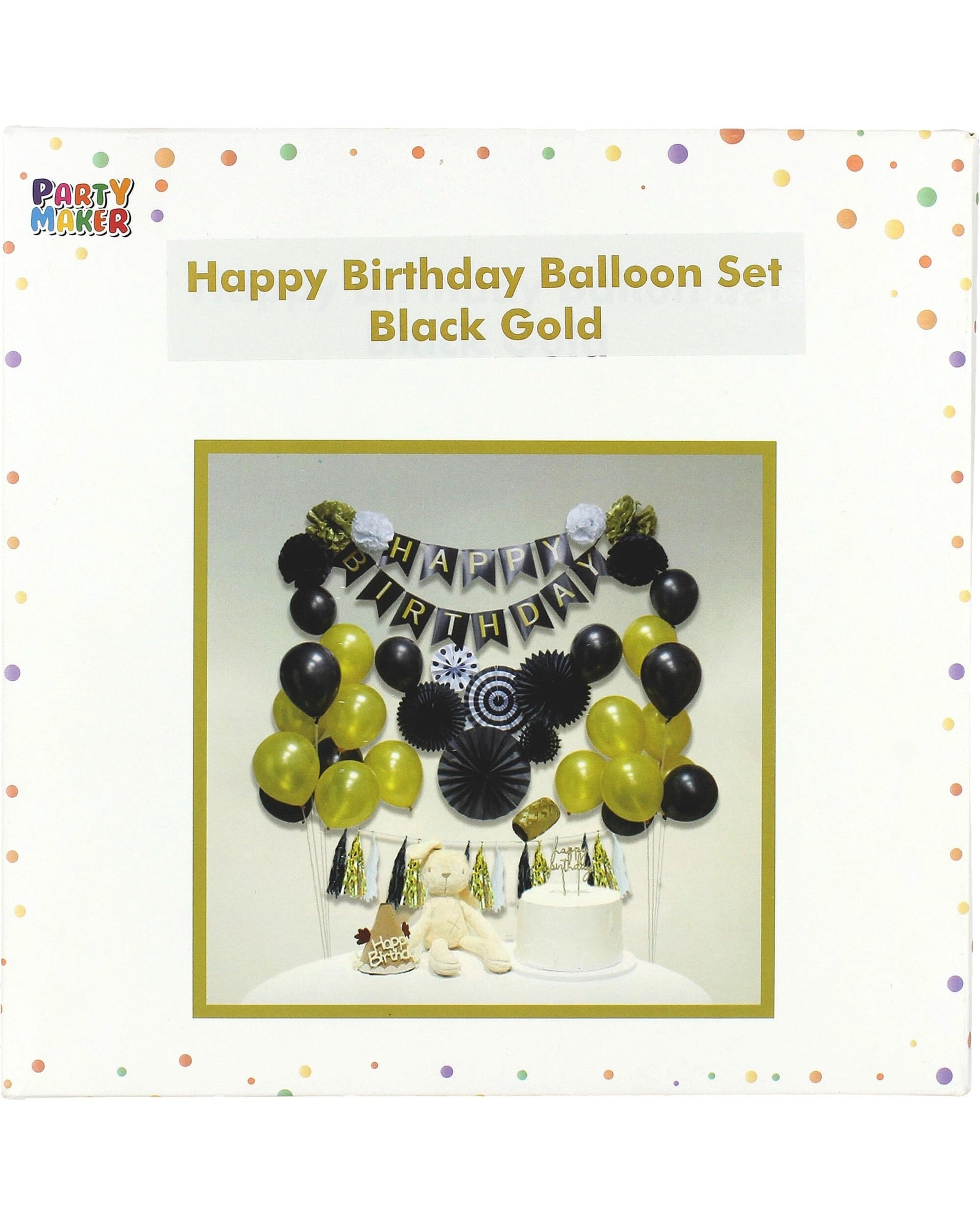 3 Partyrama Happy Birthday Black And Gold Balloon Decorating Kit - Black Gold, 3 of 3