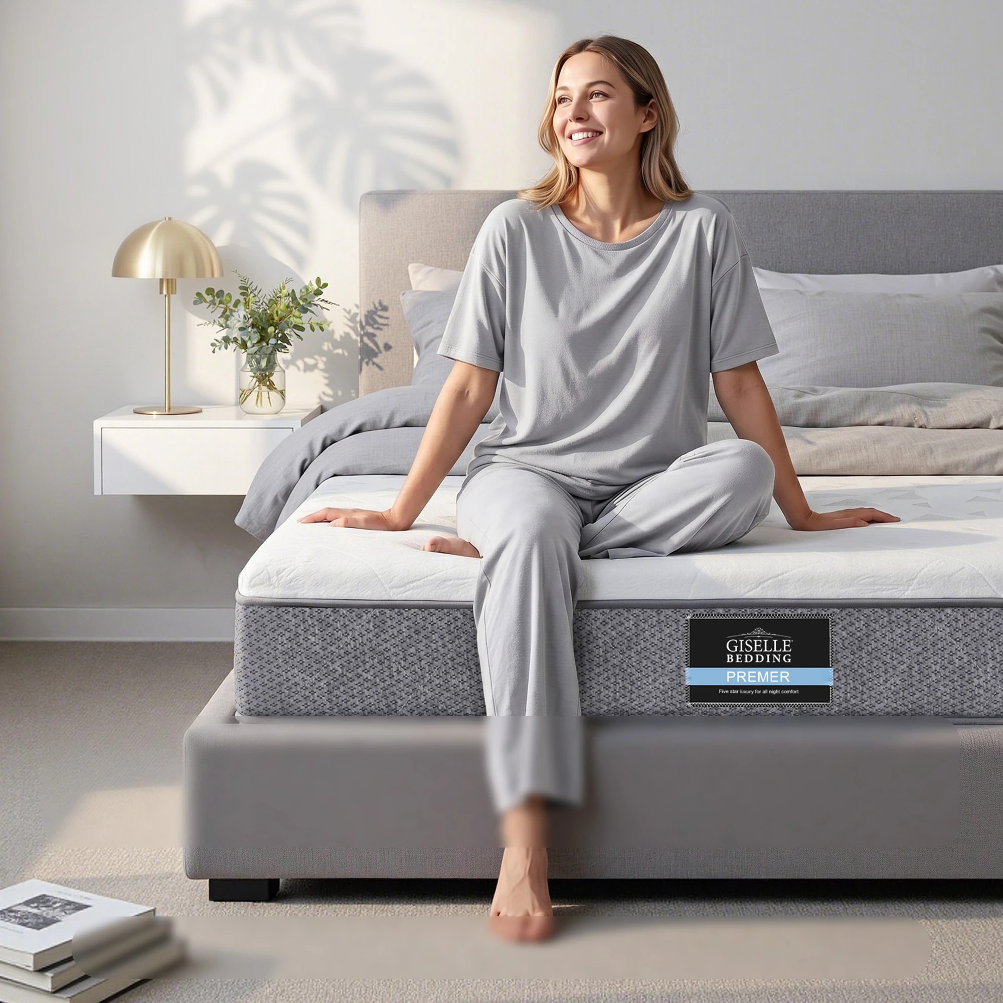 5 Giselle Bedding 23cm Mattress Reversible Firmness Foam Layer Pocket Spring - King Bed - White, 5 of 9
