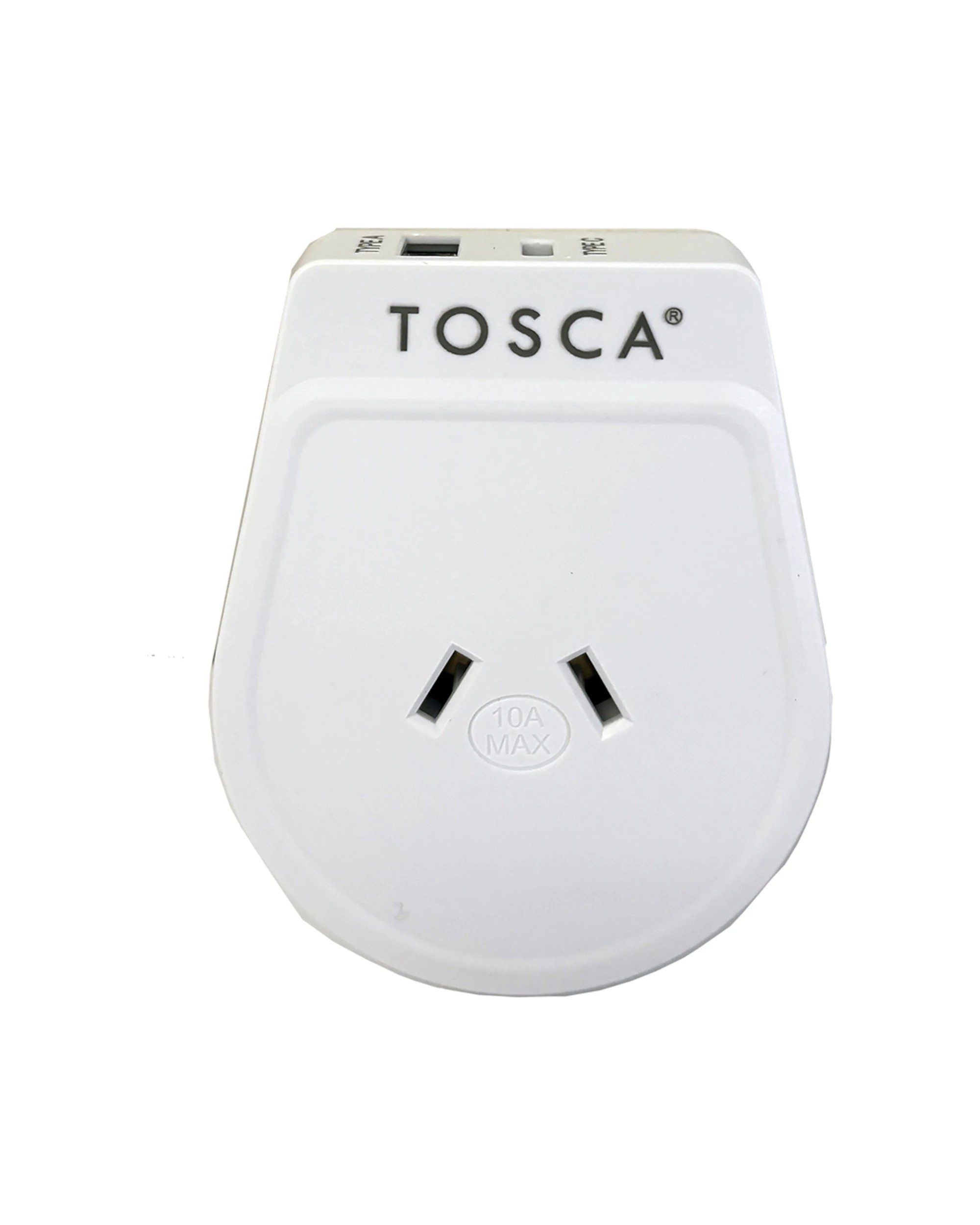 4 Tosca 2Pk Japan Ob Portable Travel Adapter Usb A&C - White, 4 of 4