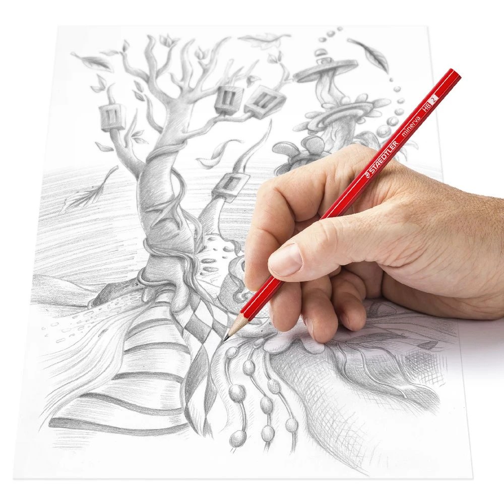 3 Staedtler Minerva Graphite Pencil 2B, 3 of 4