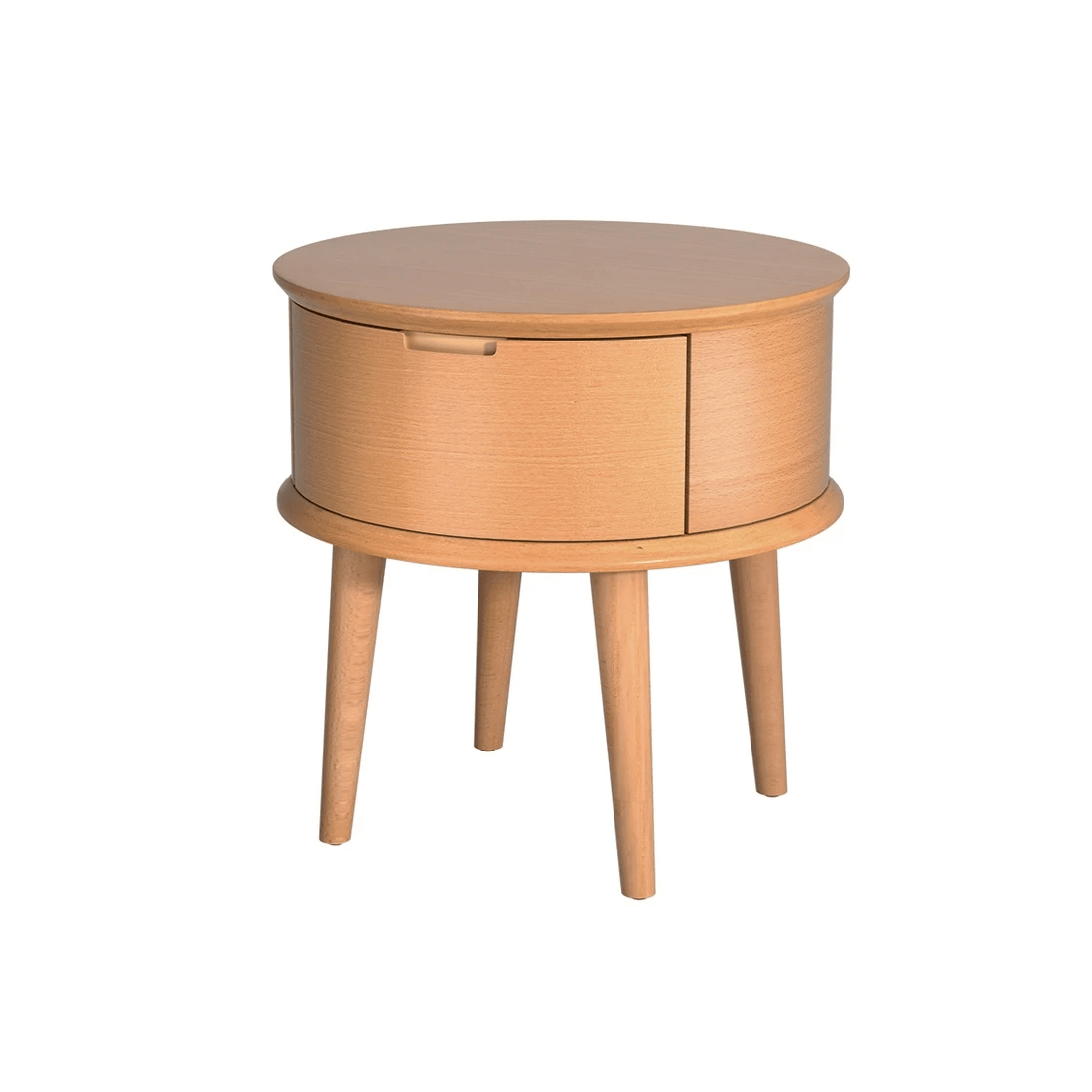 1 Artiss Curved Bedside Table - Natural, 1 of 7