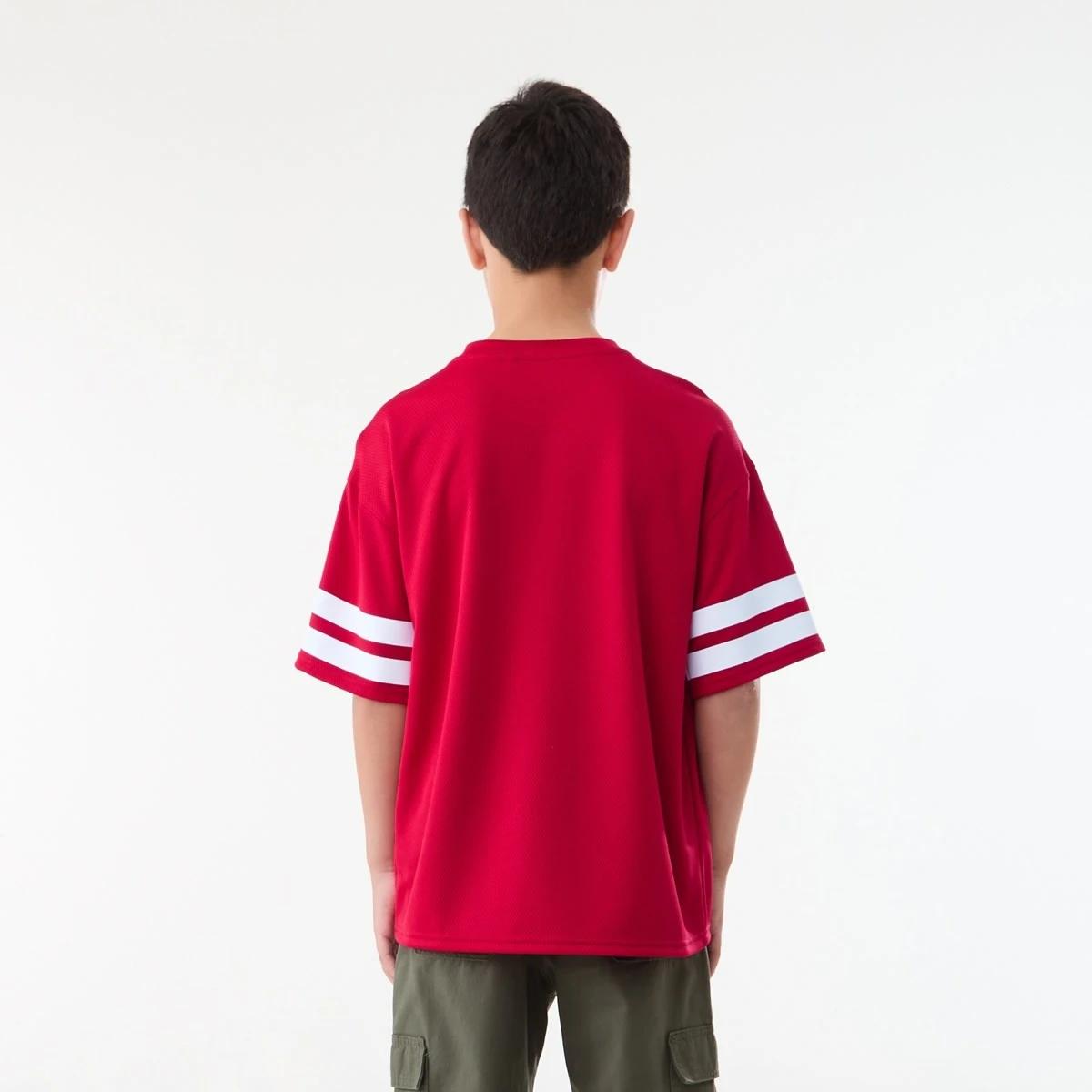 2 Short Sleeve Oversized Mesh T-shirt JERSEY 93 URBAN MID RED, 2 of 8