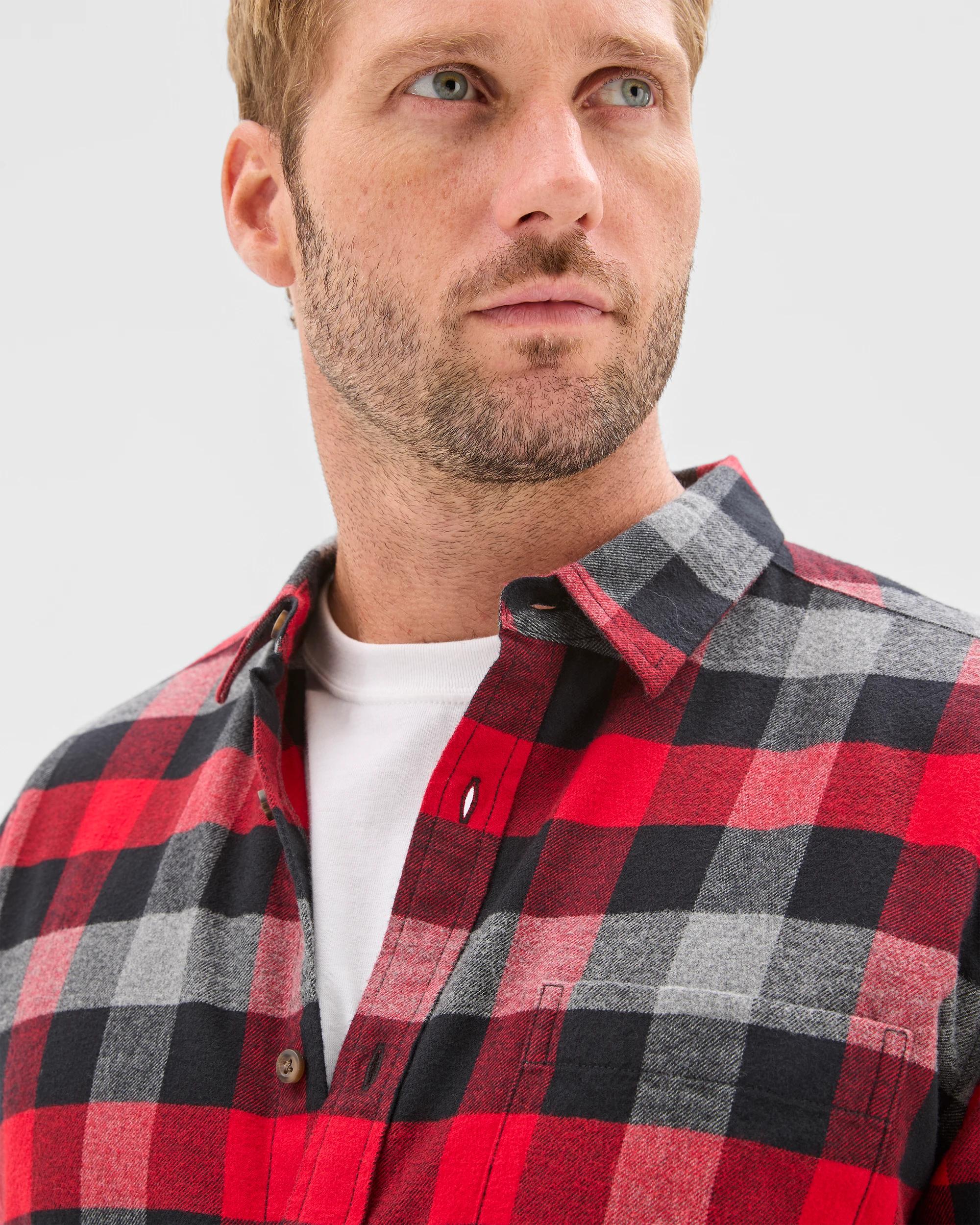 4 Target Australian Cotton Long Sleeve Flannelette Shirt RED, 4 of 5