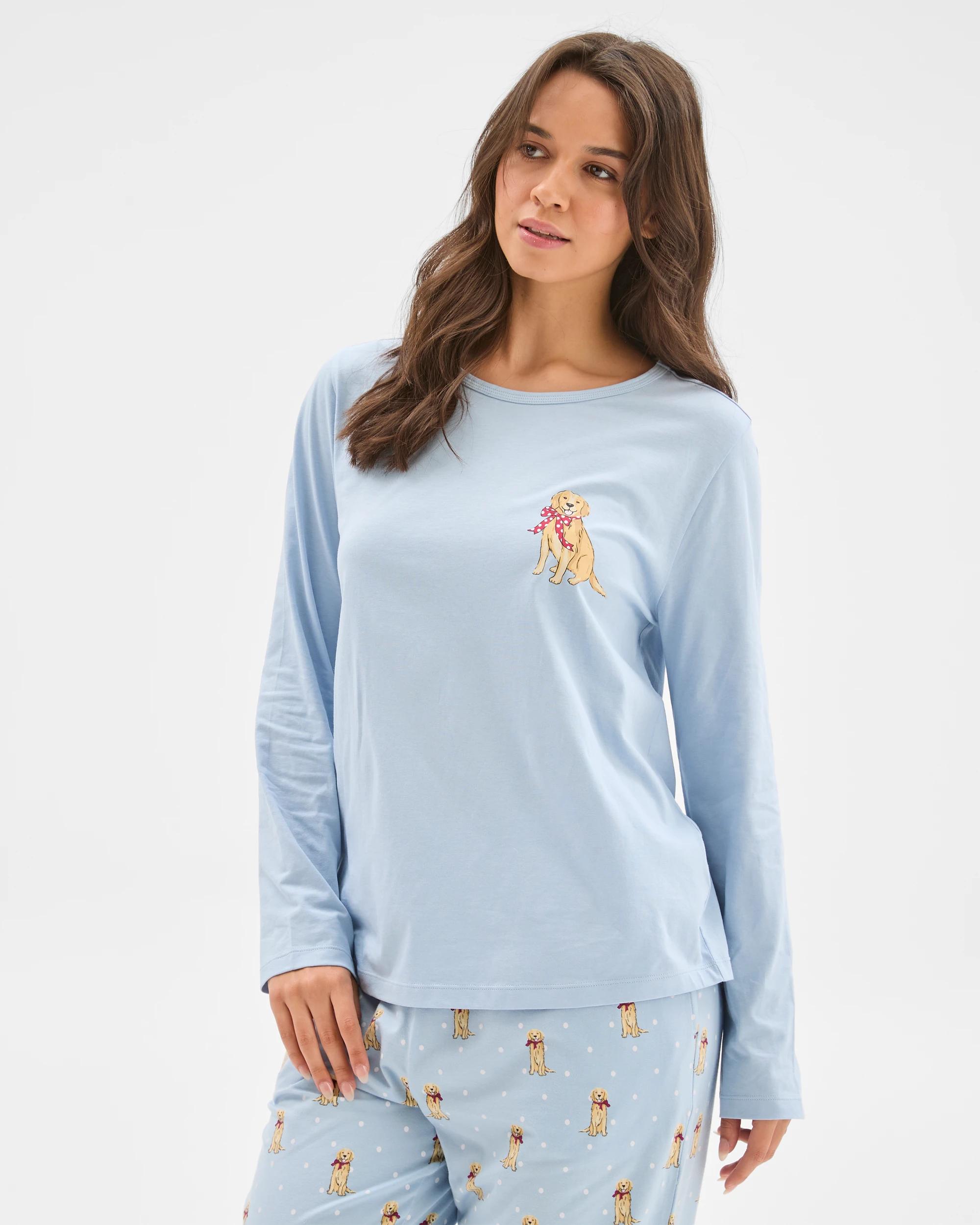 3 Target Woman Australian Cotton Long Sleeve Slogan Sleep T-Shirt GOLDEN RETRIEVER, 3 of 5