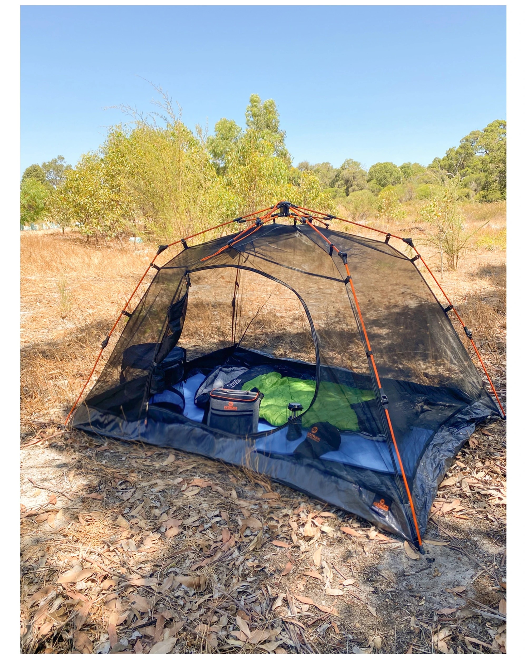 3 Wildtrak Easy Up 2-Person Mozzie Dome Camping Tent 45 Second Setup With Bag - Black, 3 of 3