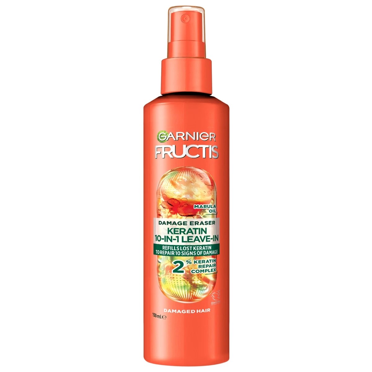 1 Garnier Fructis 10-in-1 Leave-In Damage Eraser Spray 150ml - Marula Oil and 2 Percent Keratin Repair Complex, 1 of 9