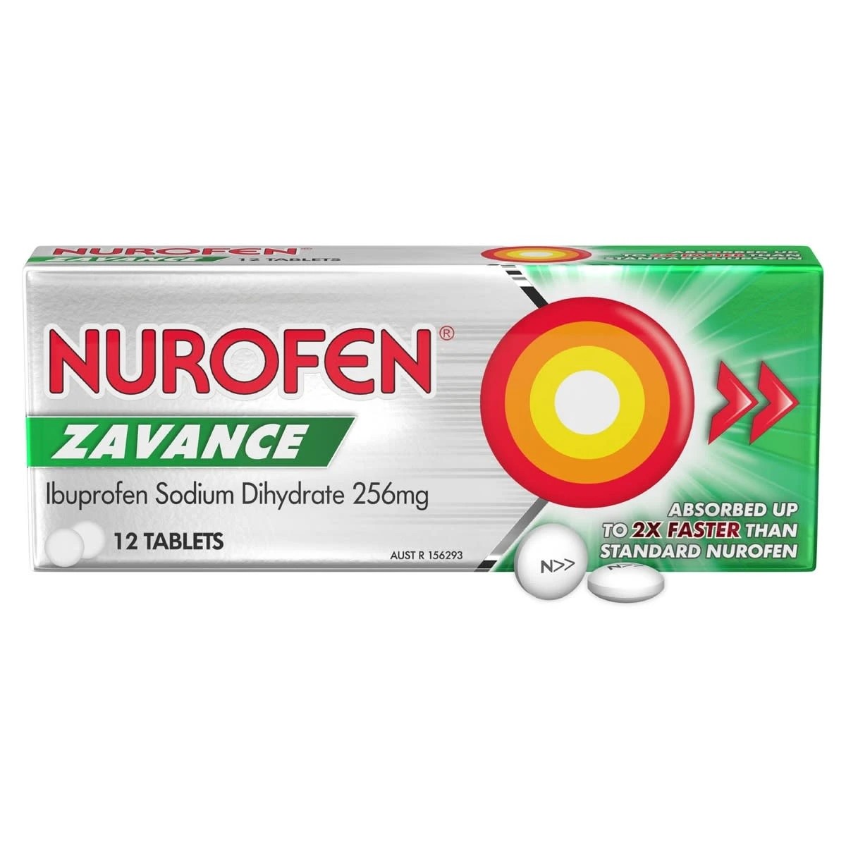 1 12 Pack Nurofen Zavance Ibuprofen Pain Relief Tablets 256mg, 1 of 9