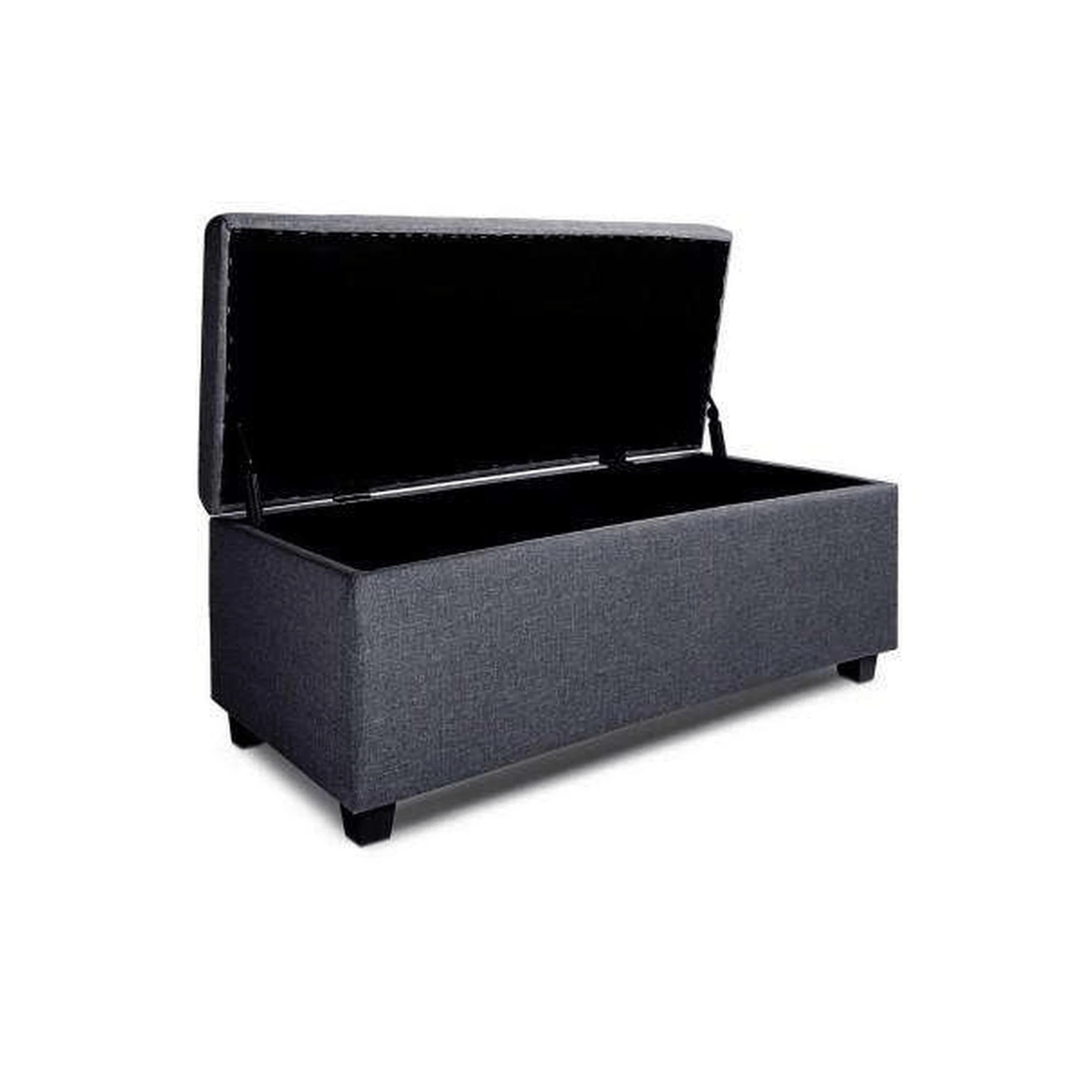 5 Artiss Storage Ottoman Blanket Box 97cm Linen - Grey, 5 of 7