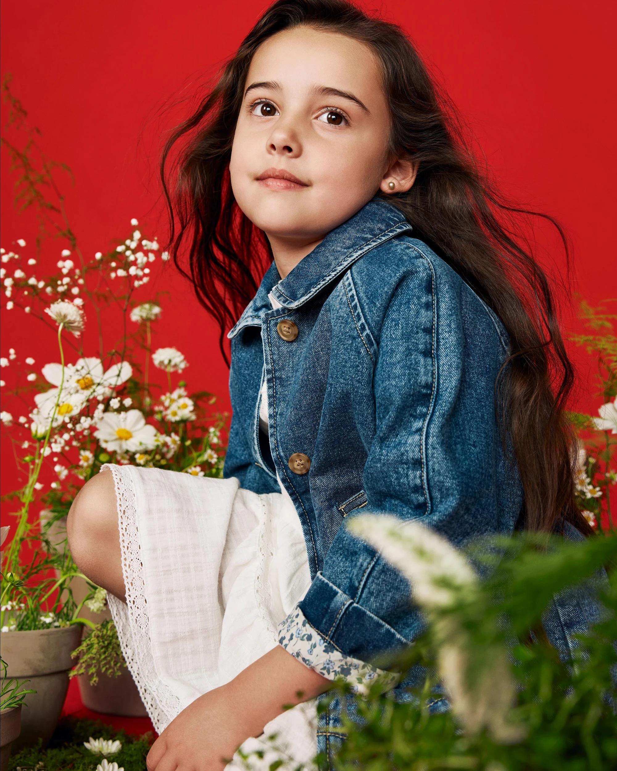 1 Target Denim Denim Long Sleeve Button Front Jacket BLUE WASH, 1 of 2