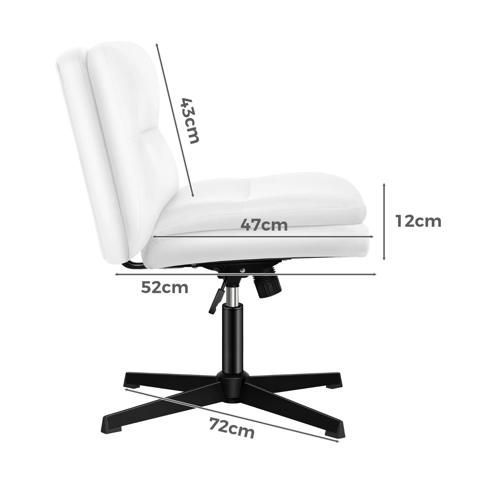 5 Alfordson Office Chair Computer Executive Seat Work Ottoman PU Leather - White, 5 of 10
