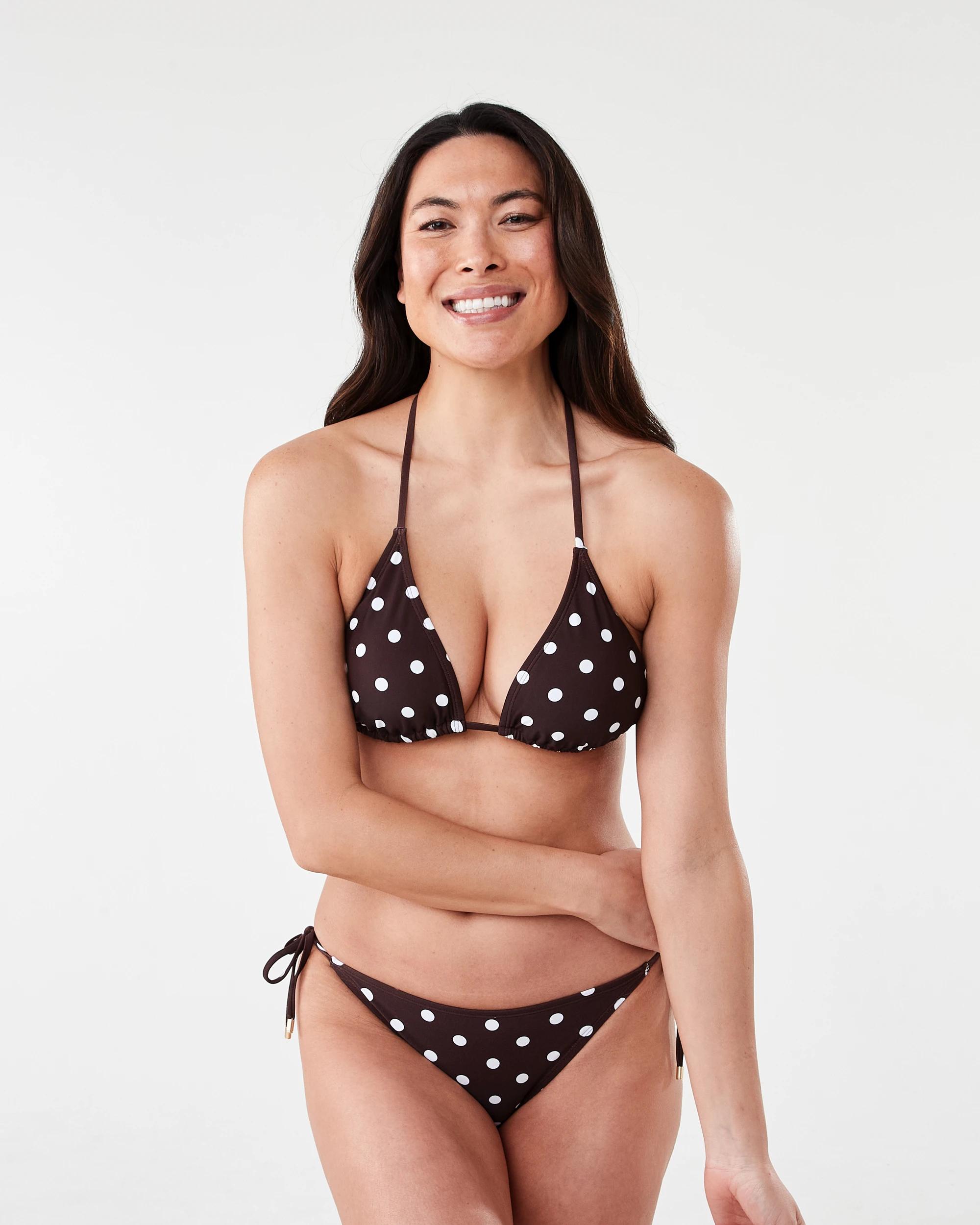 7 Printed Slide Triangle Bikini Top Choc Spot, 7 of 7