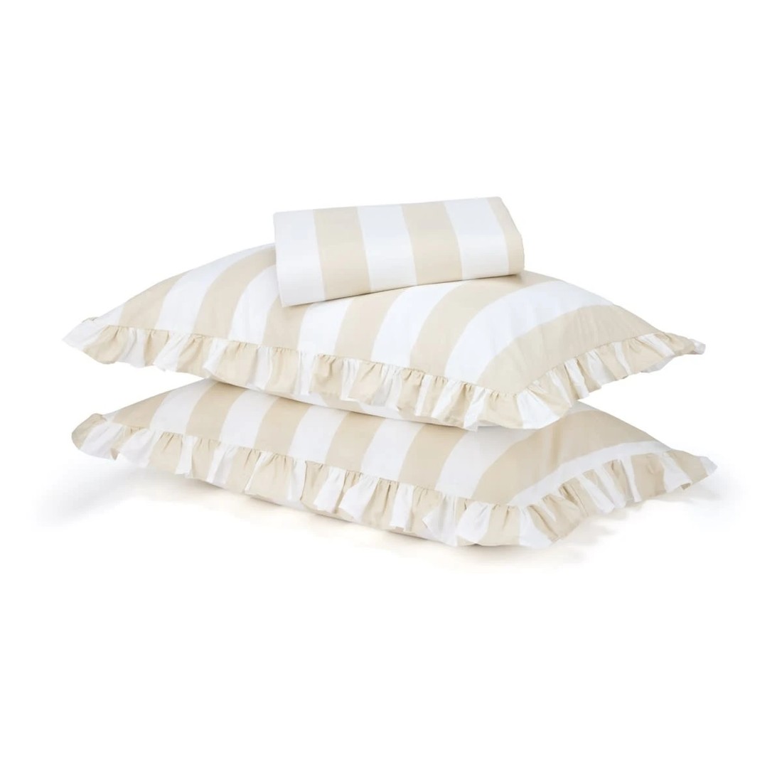 1 250 Thread Count Ruffle Cotton Sheet Set - Double Bed, Sand, 1 of 7