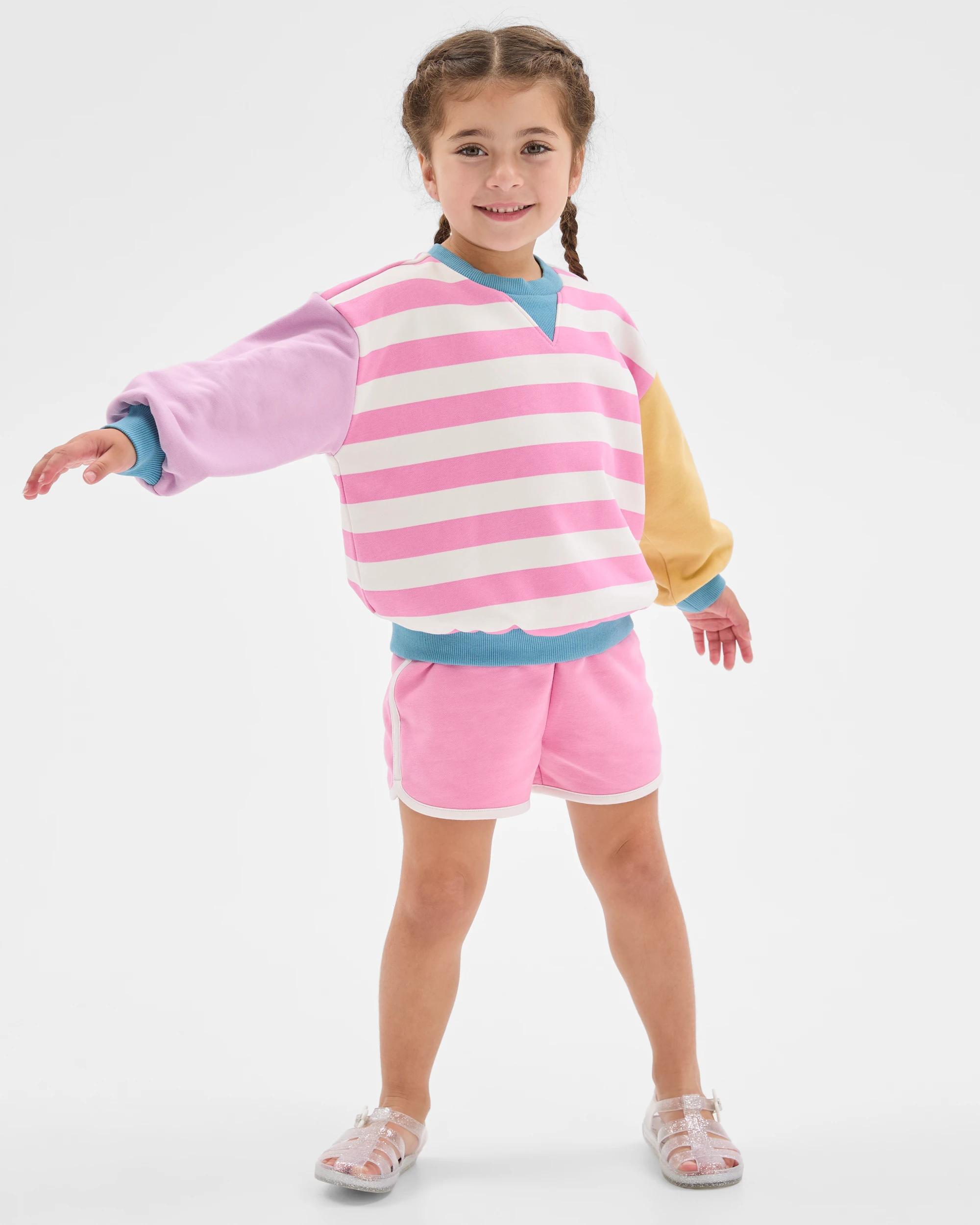 2 Target Kids Australian Cotton Blend Jumper and Shorts Set PINK STRIPE, 2 of 6