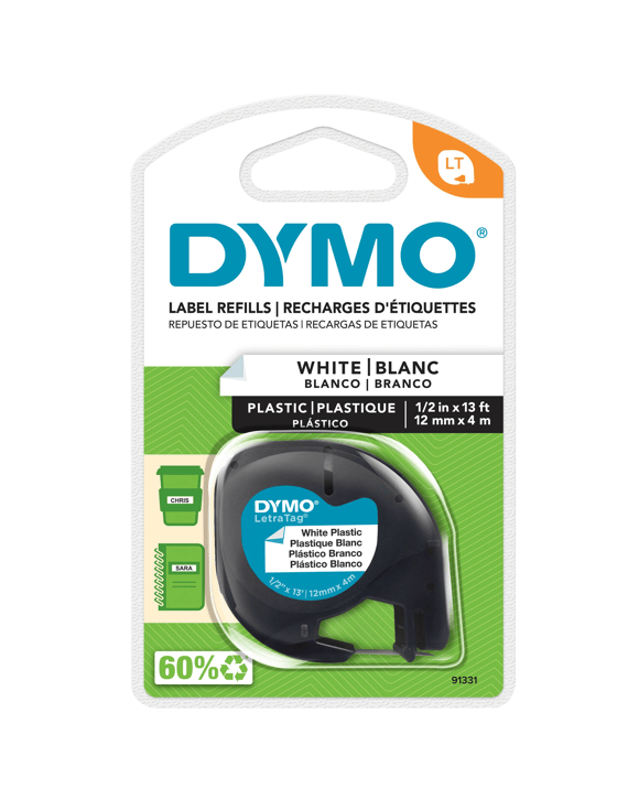DYMO LetraTag Plastic Tape - White