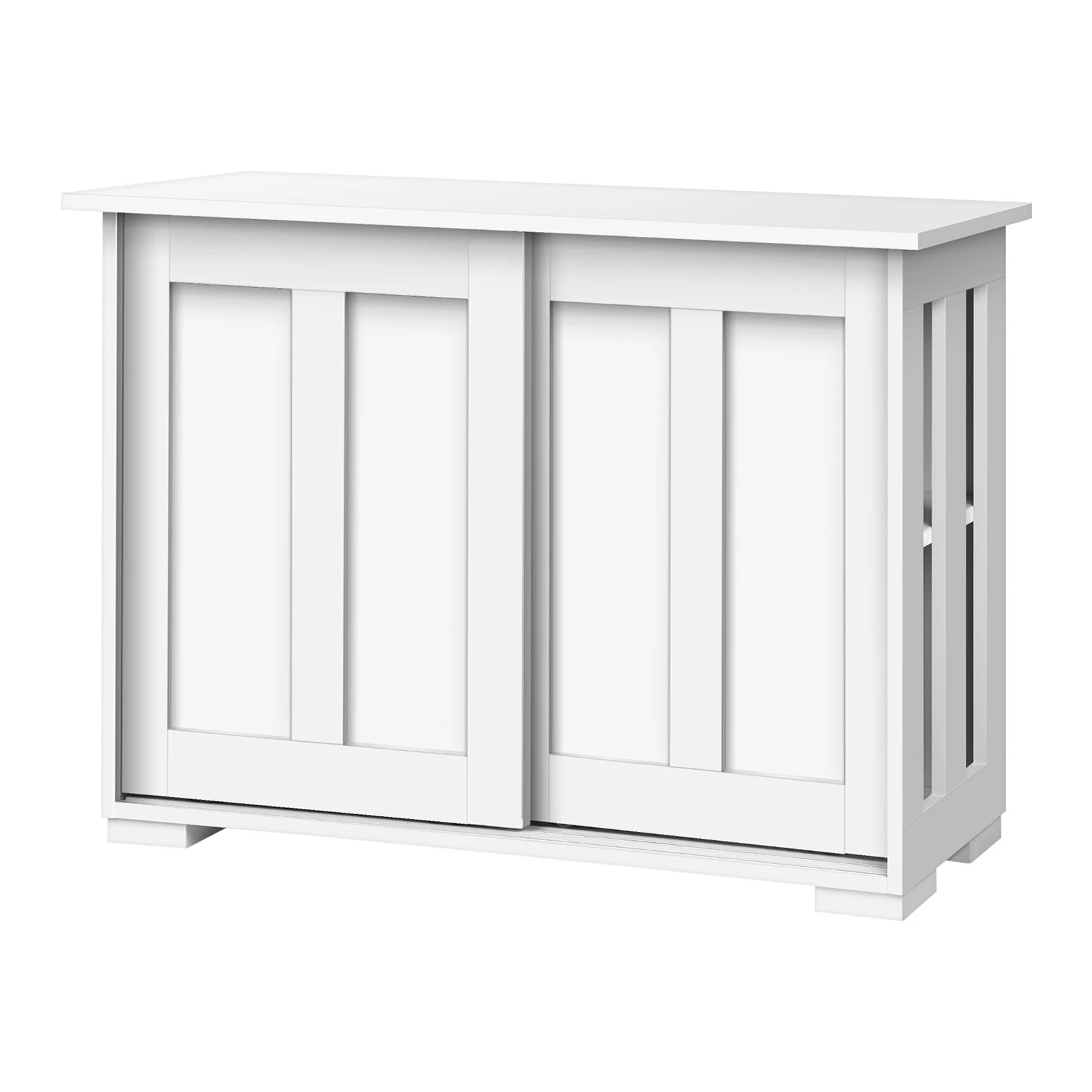 1 Oikiture Buffet Sideboard Cabinet Storage Cupboard Hallway Table
 - White, 1 of 10
