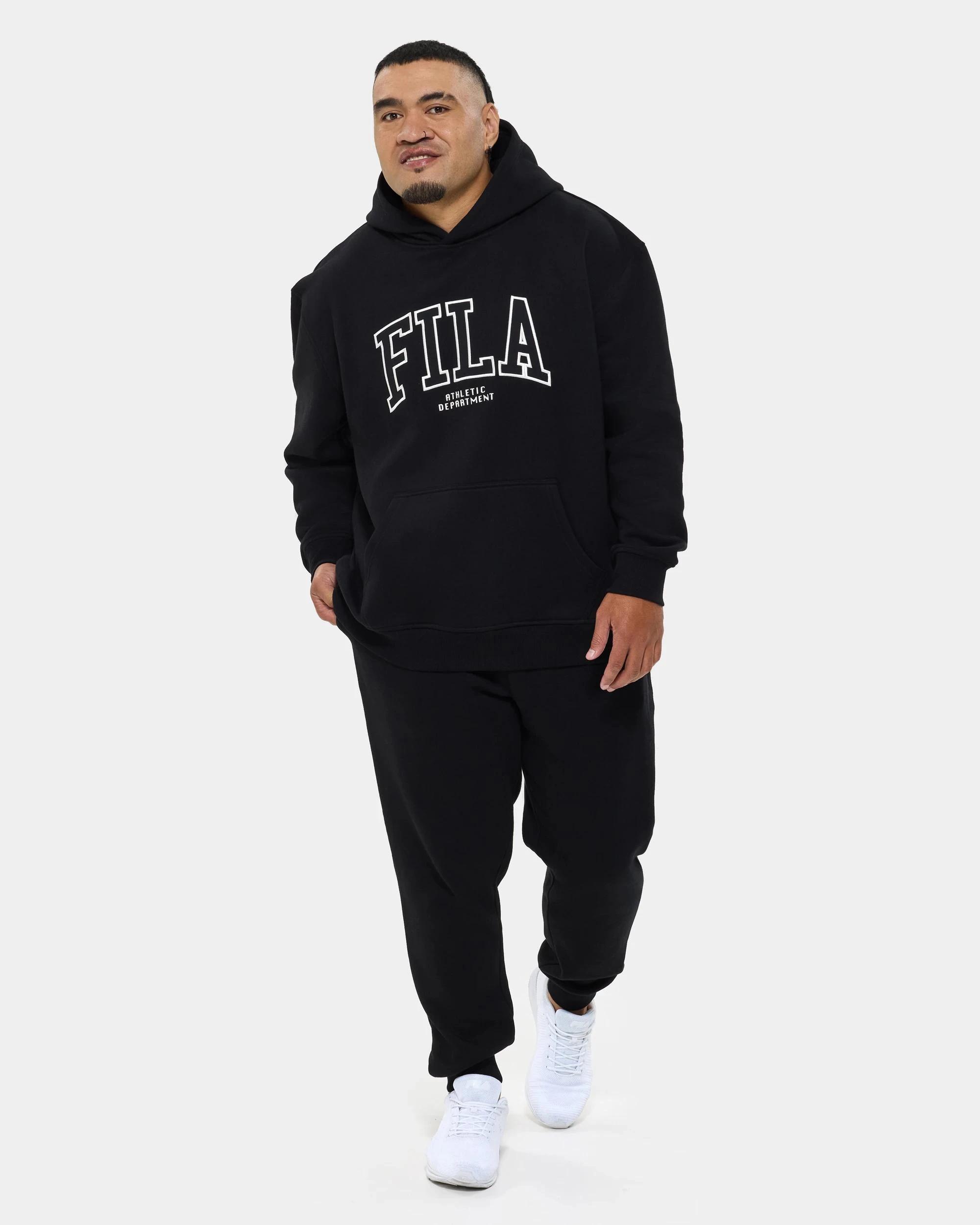 2 Fila Plus Heavyweight Fleece Trackpants BLACK, 2 of 7
