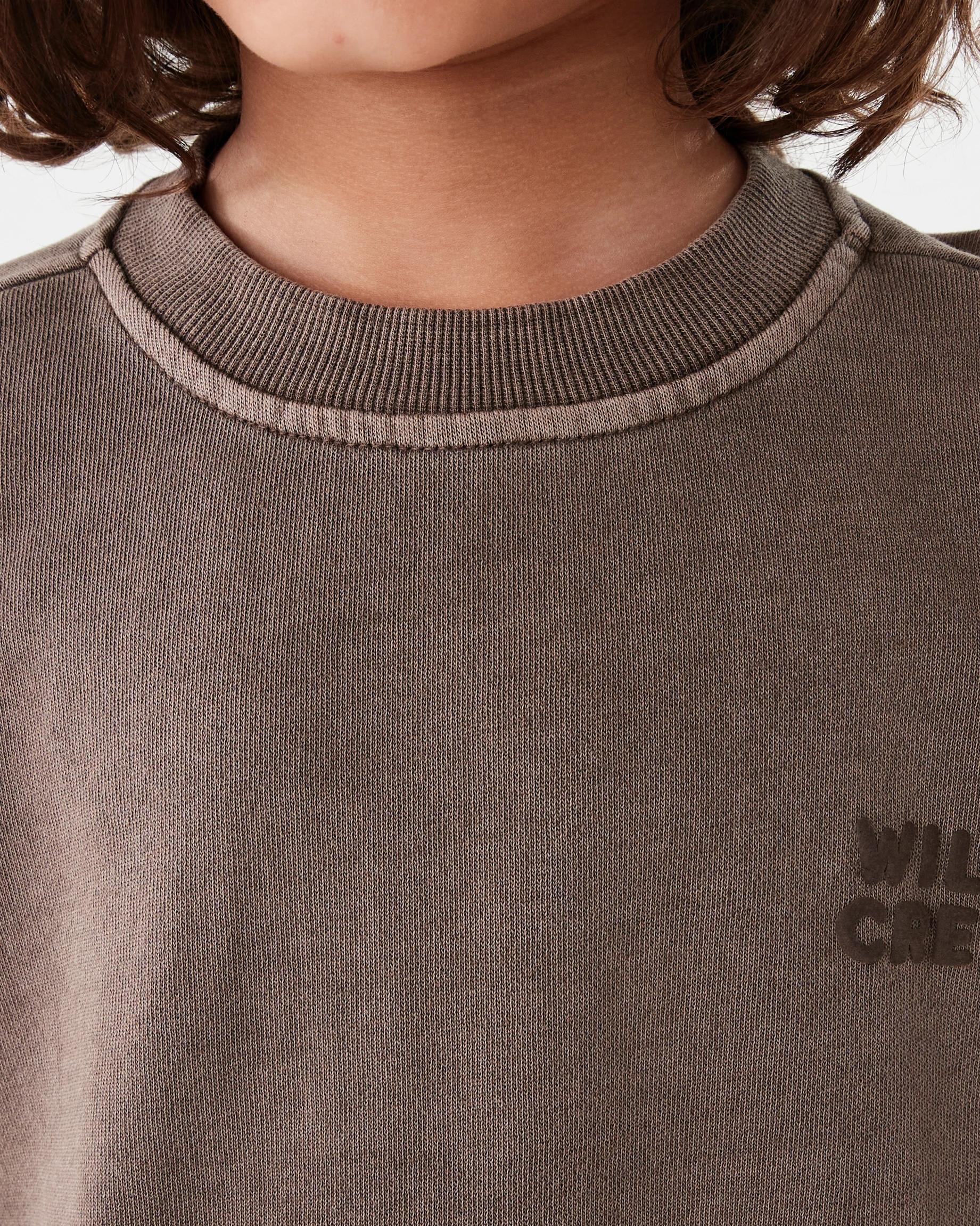 4 Oversized Washed Crew Neck Sweatshirt Mlky Brwn, 4 of 7