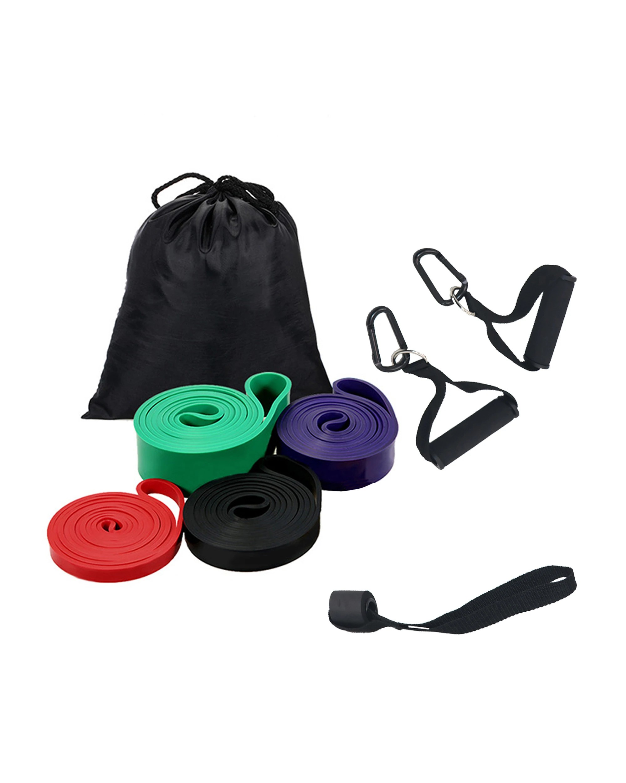 1 TODO Heavy Duty Resistance Bands 4 Set with Handles Door Mount Exercise Pilates Yoga 2-56kg, 1 of 9