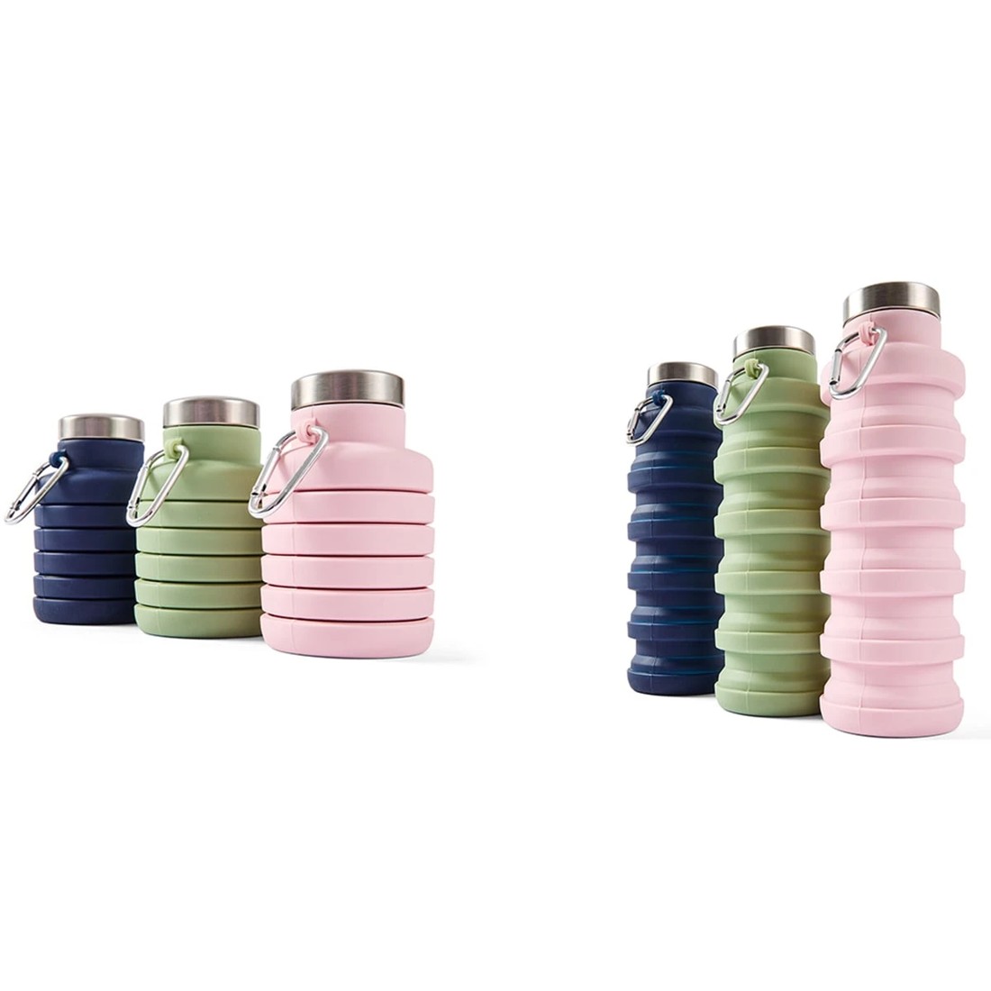 1 500ml Collapsible Silicone Bottle with Stainless Steel Lid - Assorted, 1 of 10