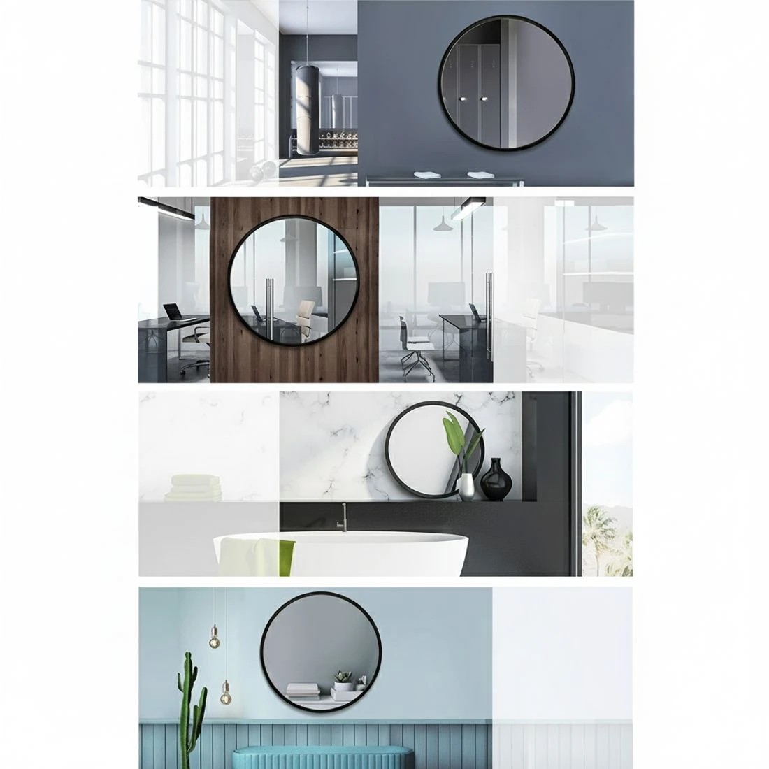 5 Embellir Wall Mirror Makeup 70cm Home Decor Framed Mirrors Bathroom Round - Multi, 5 of 6