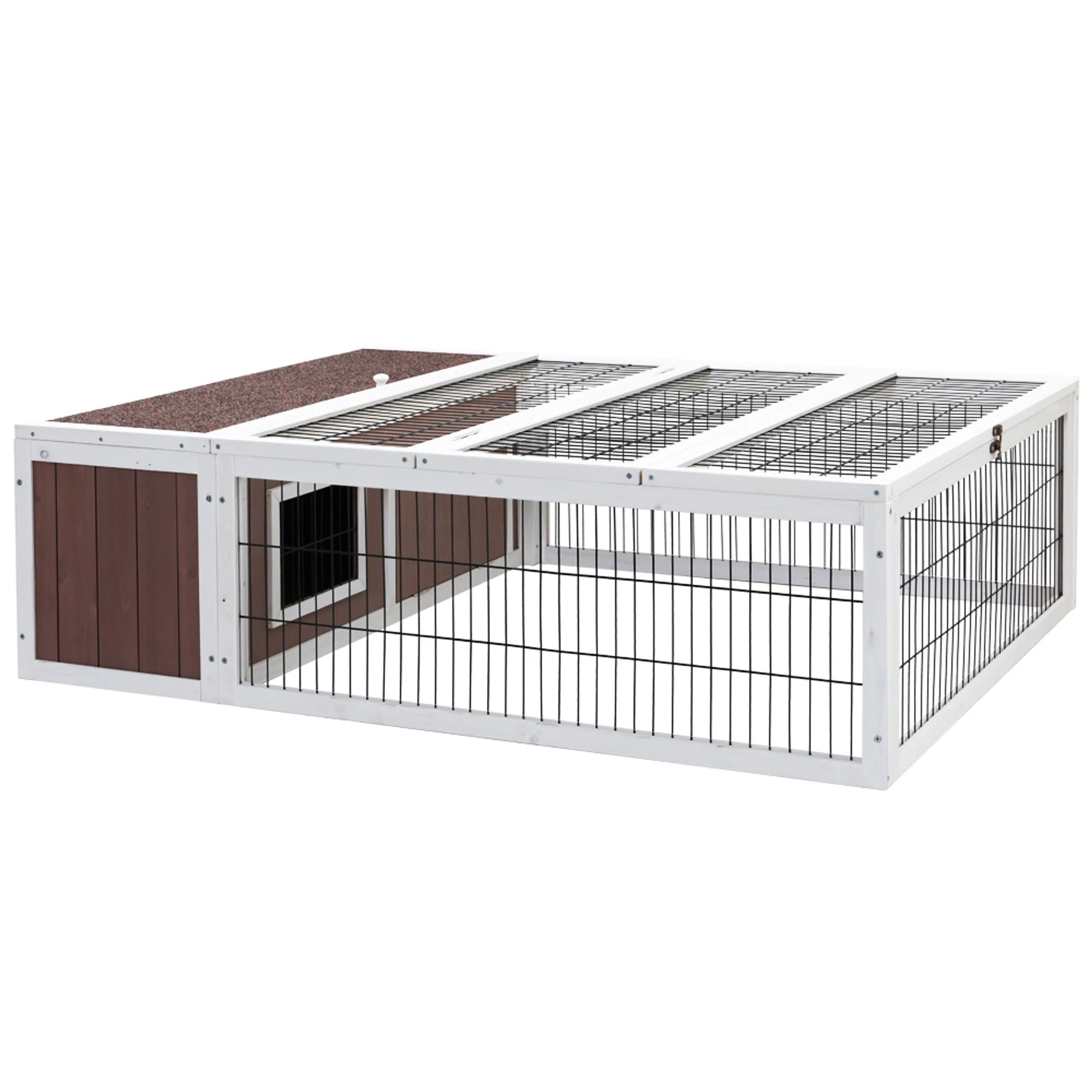 1 i.Pet Rabbit Hutch Chicken Coop Large Outdoor Wooden Run Pet Cage House Coops - Multi, 1 of 7