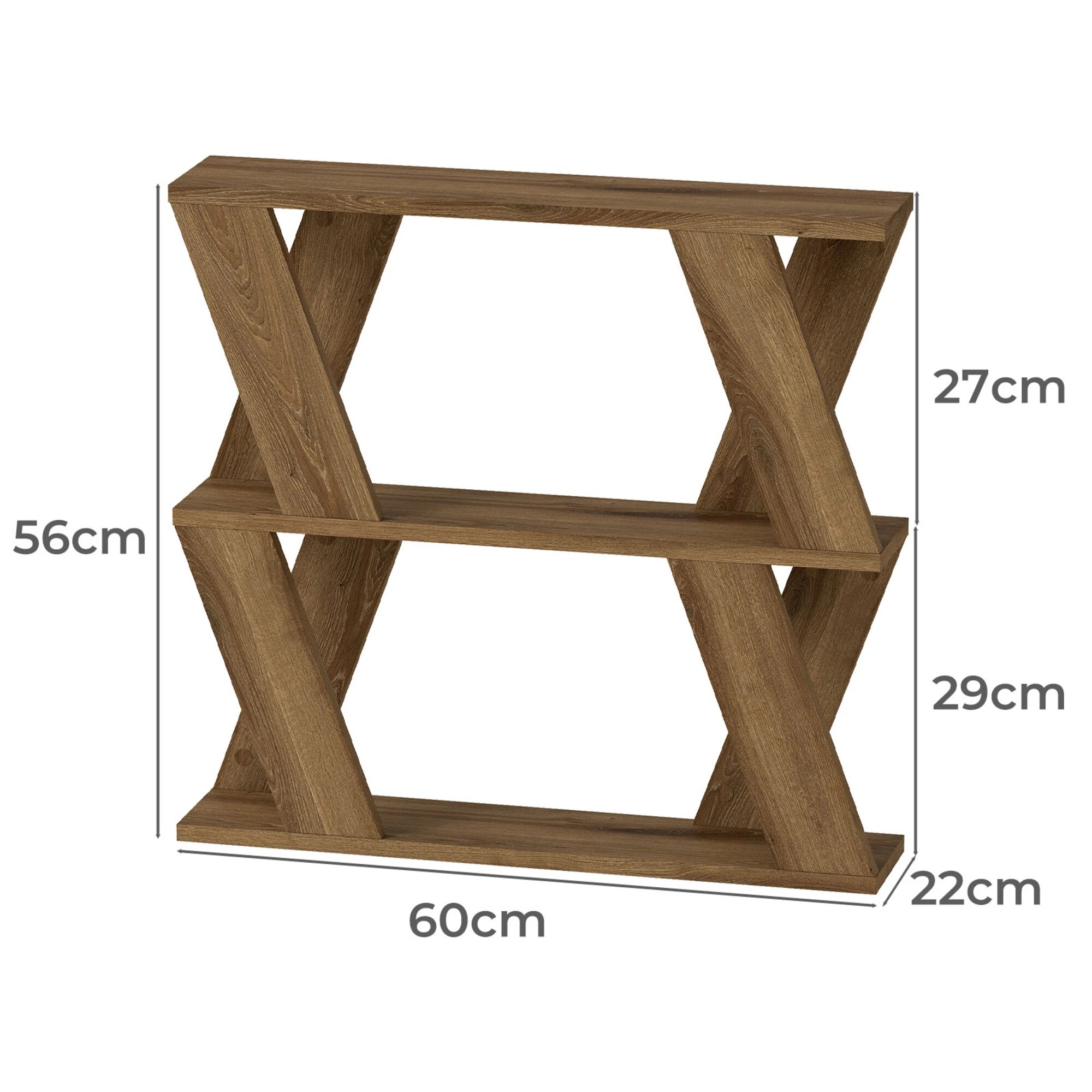 3 Levede Slim Side Table Two-Tier - Brown, 3 of 9