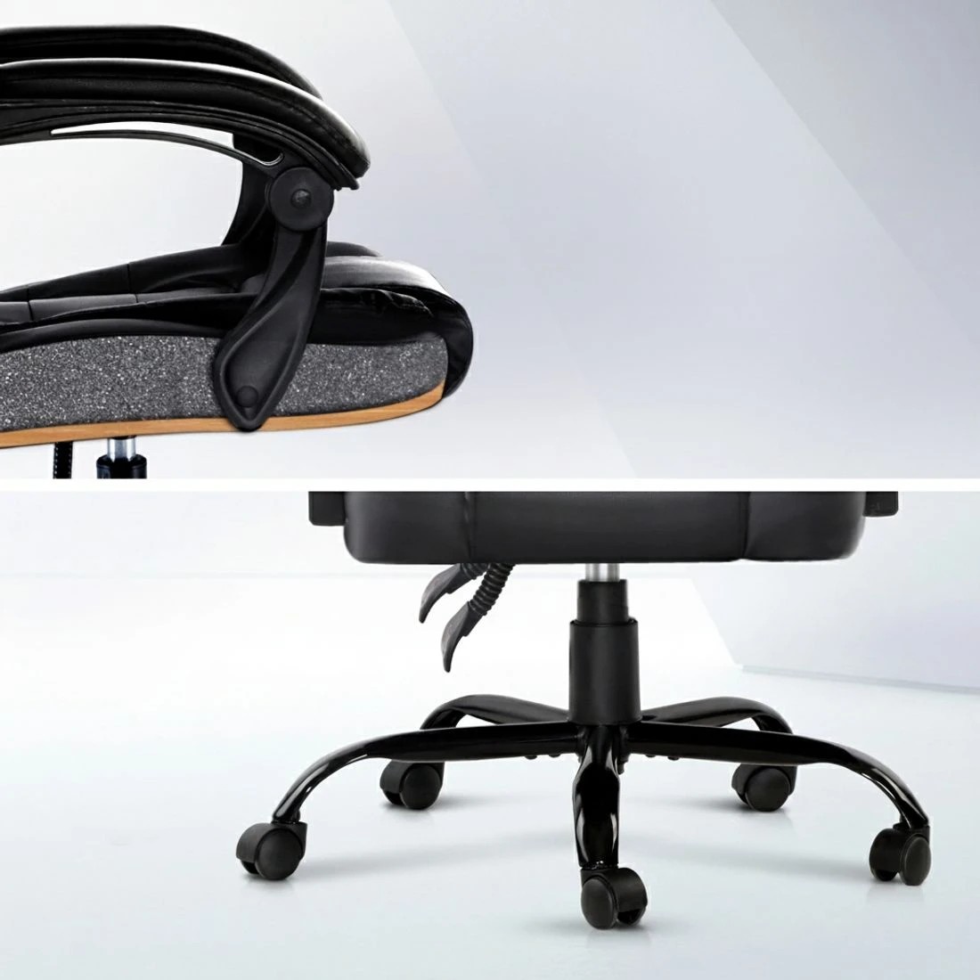 5 Artiss Massage Office Chair Executive Computer Gaming Chairs PU Leather - Black, 5 of 6