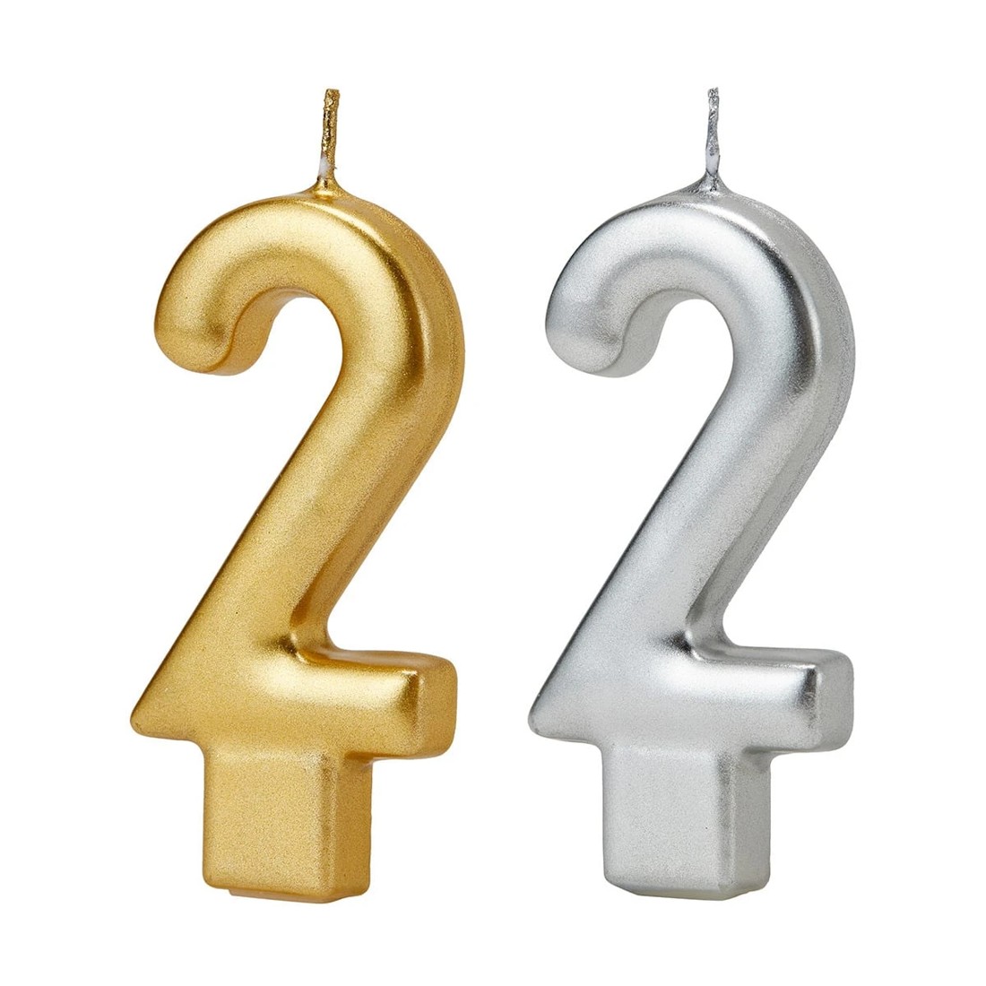 2 Metallic Candle Number 2 - Assorted, 2 of 6