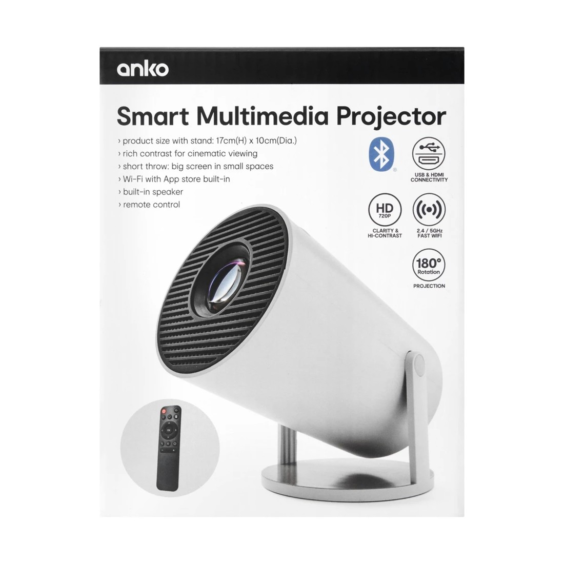 10 Smart Multimedia Projector - White, 10 of 10
