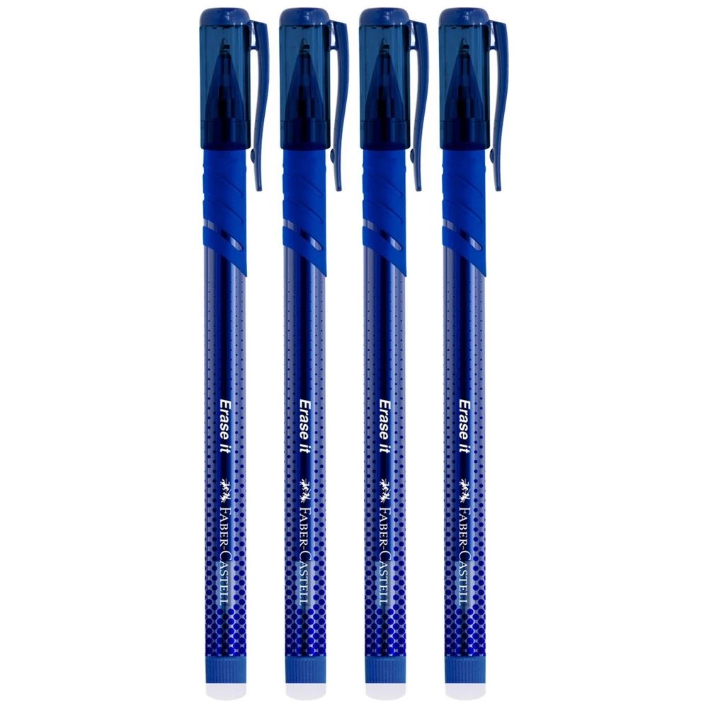 3 Faber-Castell Erase It Gel Pen 0.7mm Blue 4 Pack, 3 of 4