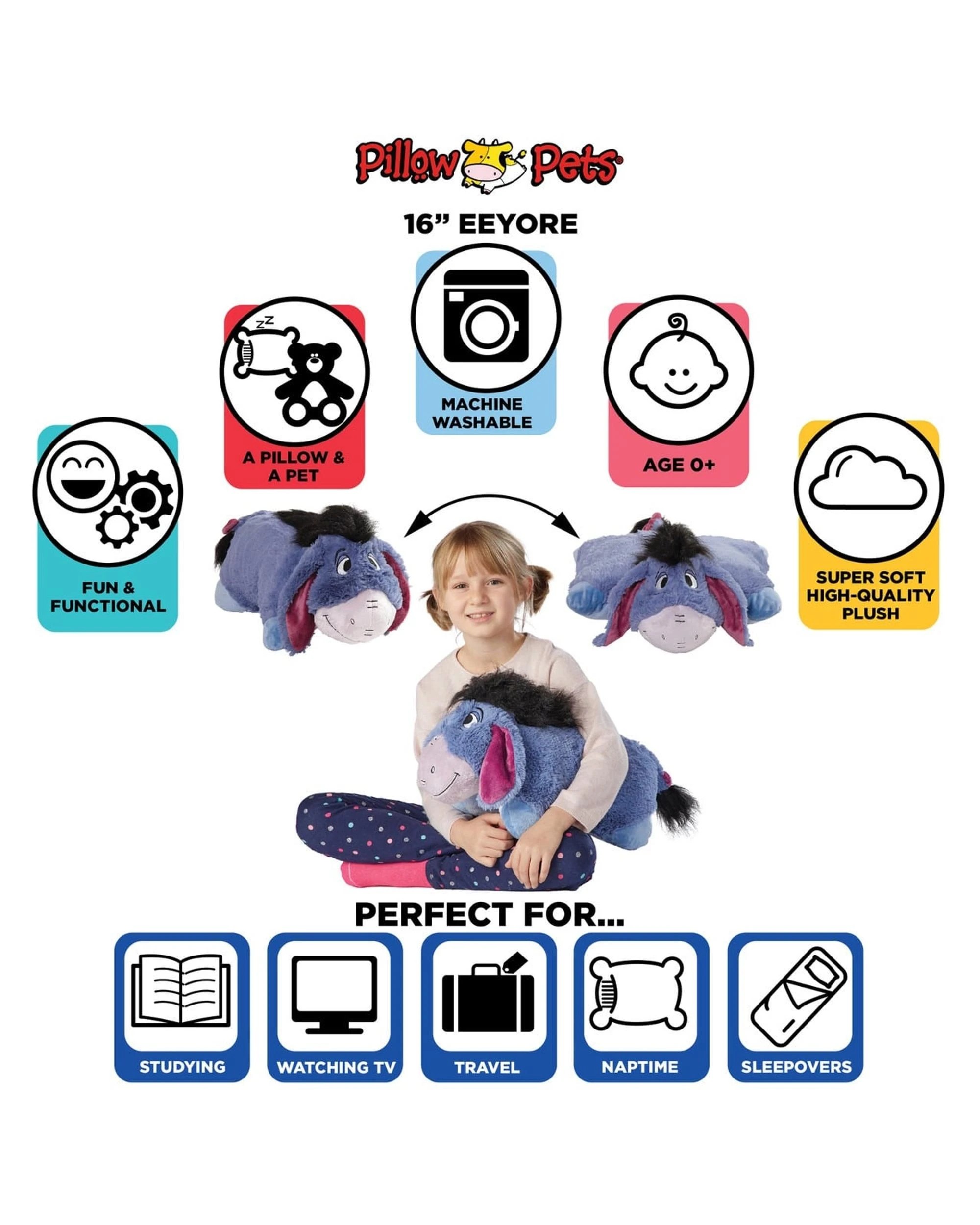 4 Pillow Pets Disney Eeyore Plush, 4 of 4