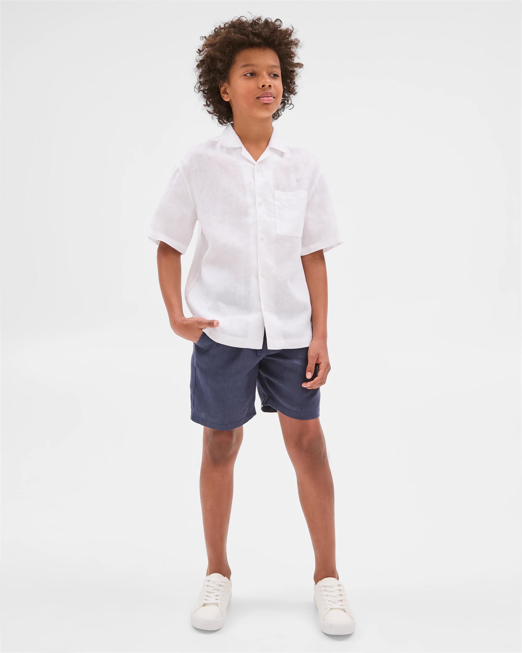 1 Target European Linen Shorts NAVY, 1 of 6